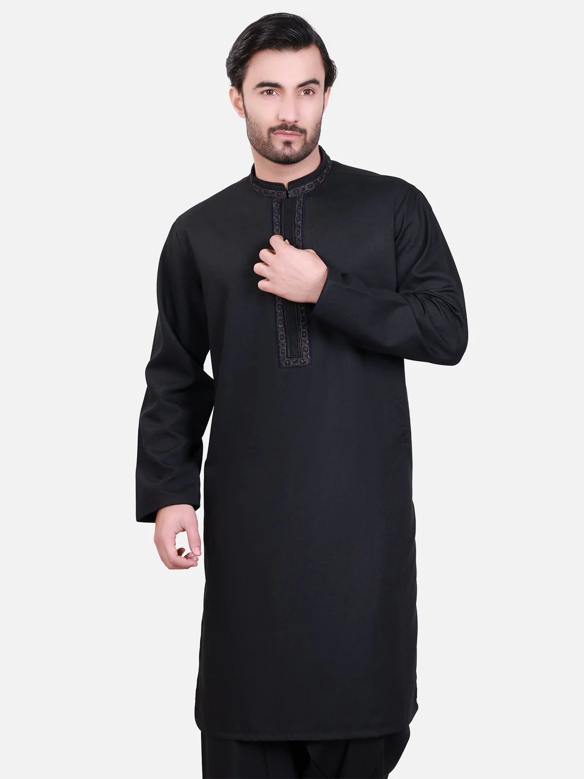 Men's Black Shalwar Suit - MTKS-C17W-40424