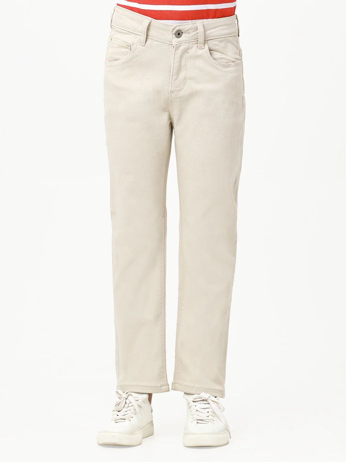 Boy's Beige Jeans - EBBDP23-019