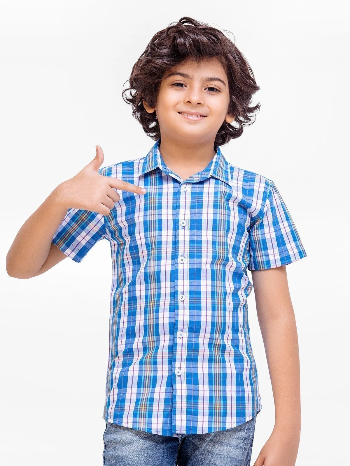 Boy's Blue Multi Shirt - EBTS23-27476