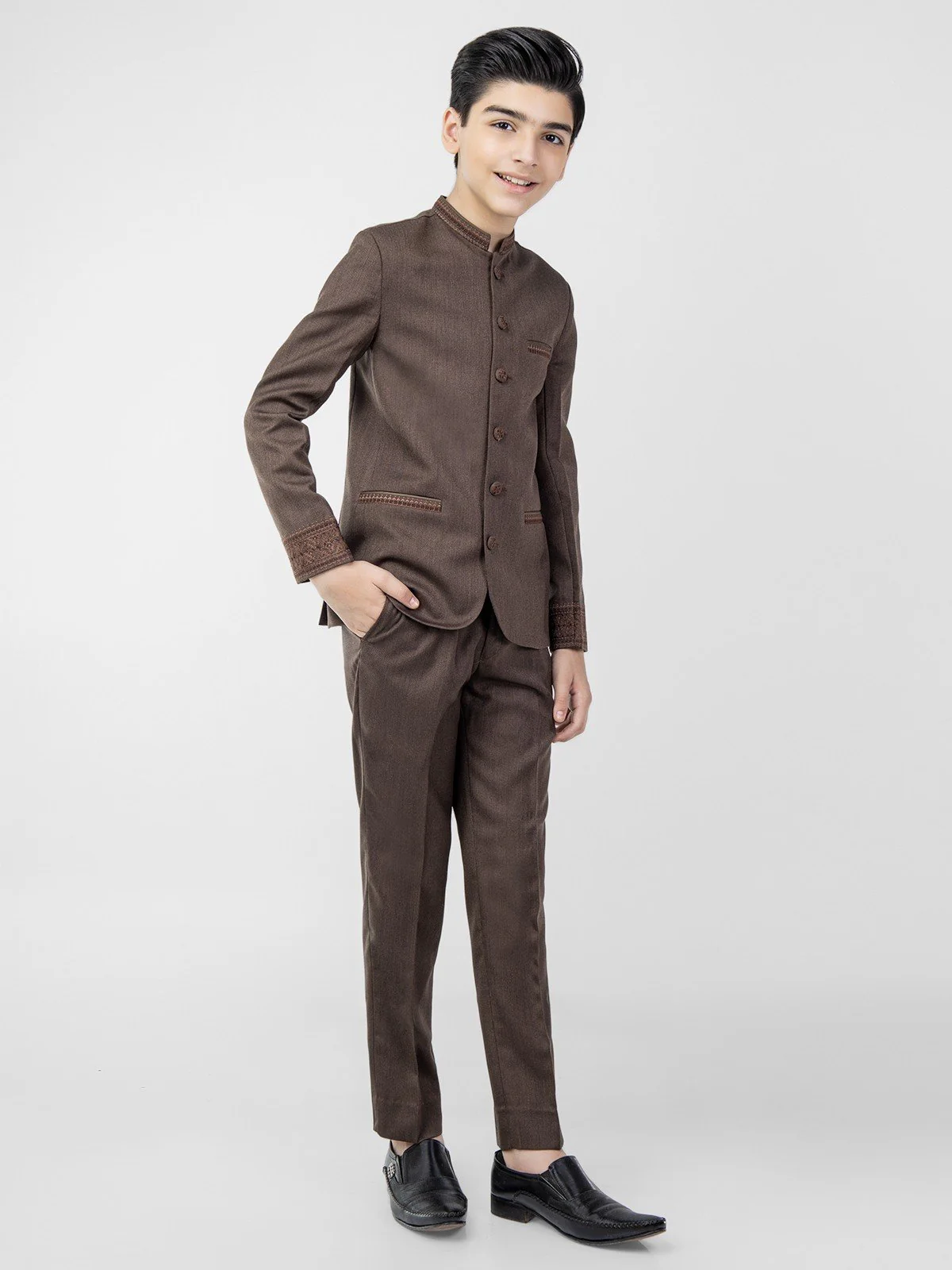 Boy's Brown Prince Suit - EBTPCS21-021