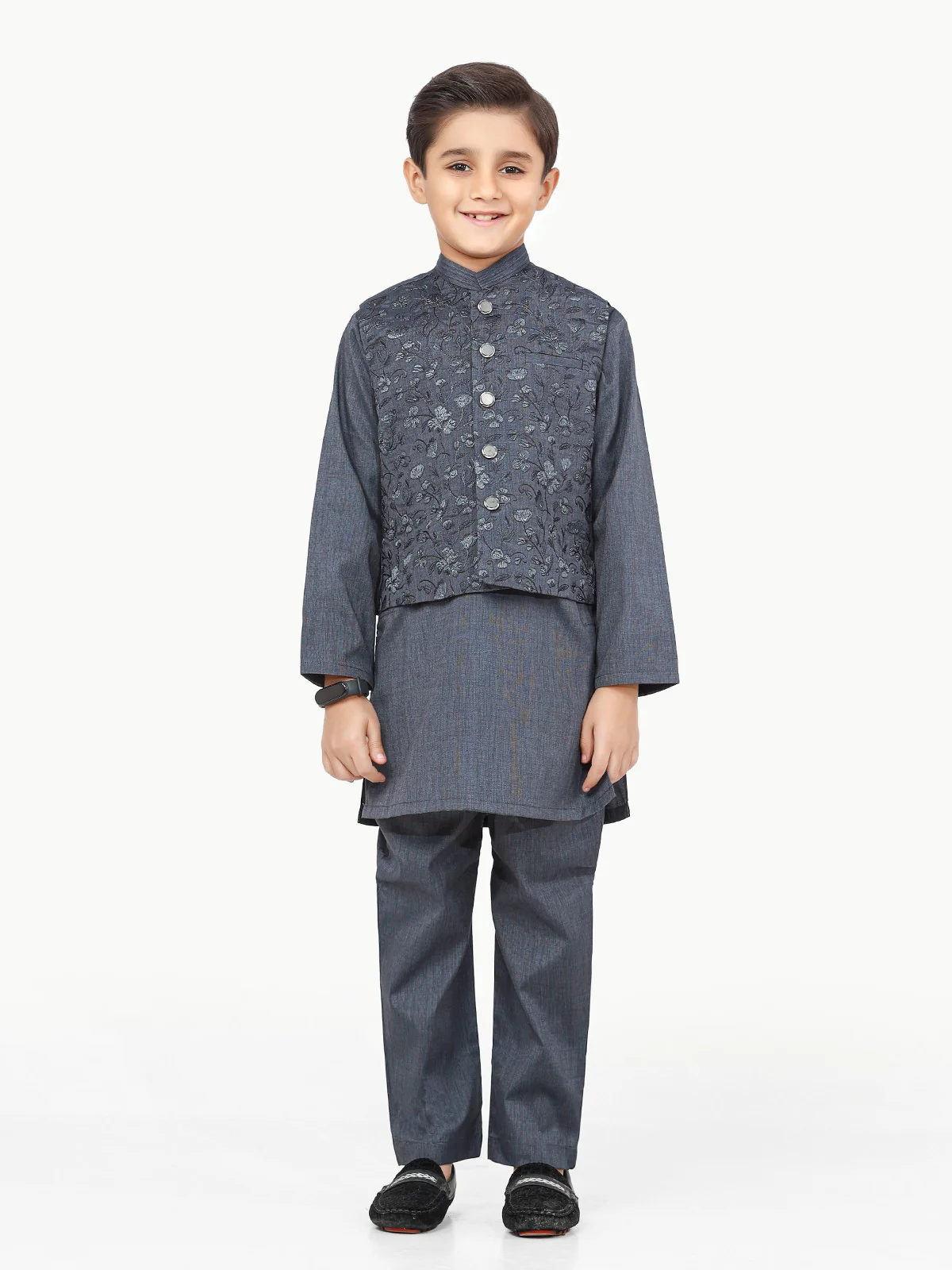 Boy's Indigo Waist Coat Suit - EBTWCSC22-011