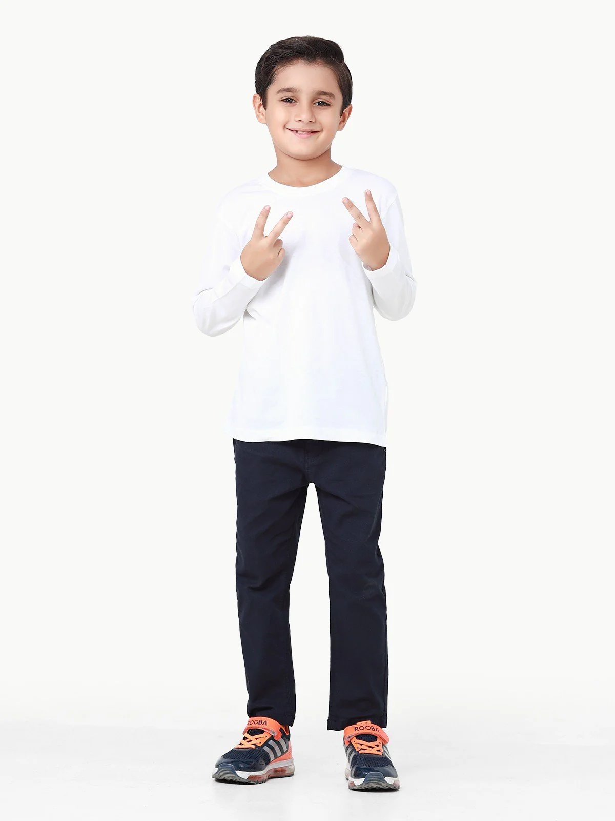 Boy's Off White Basic Tee - EBTBF22-002