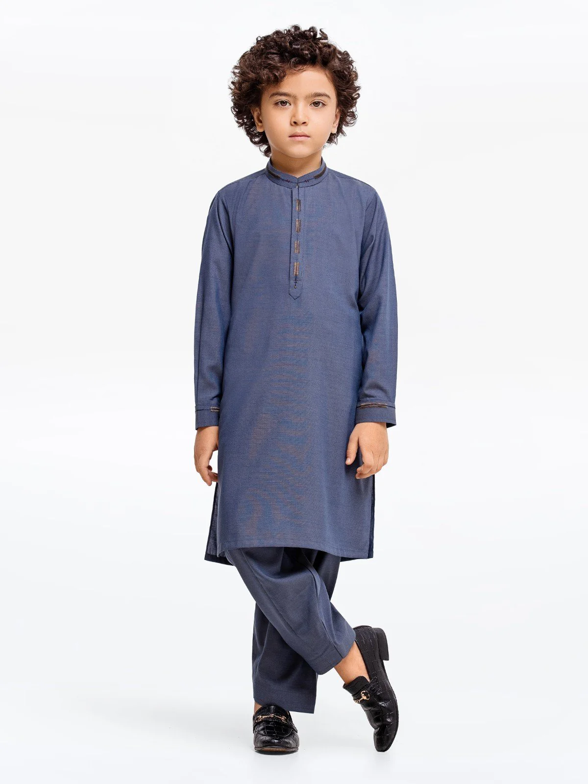 Boy's Steel Blue Kurta Shalwar - EBTKS23-3879