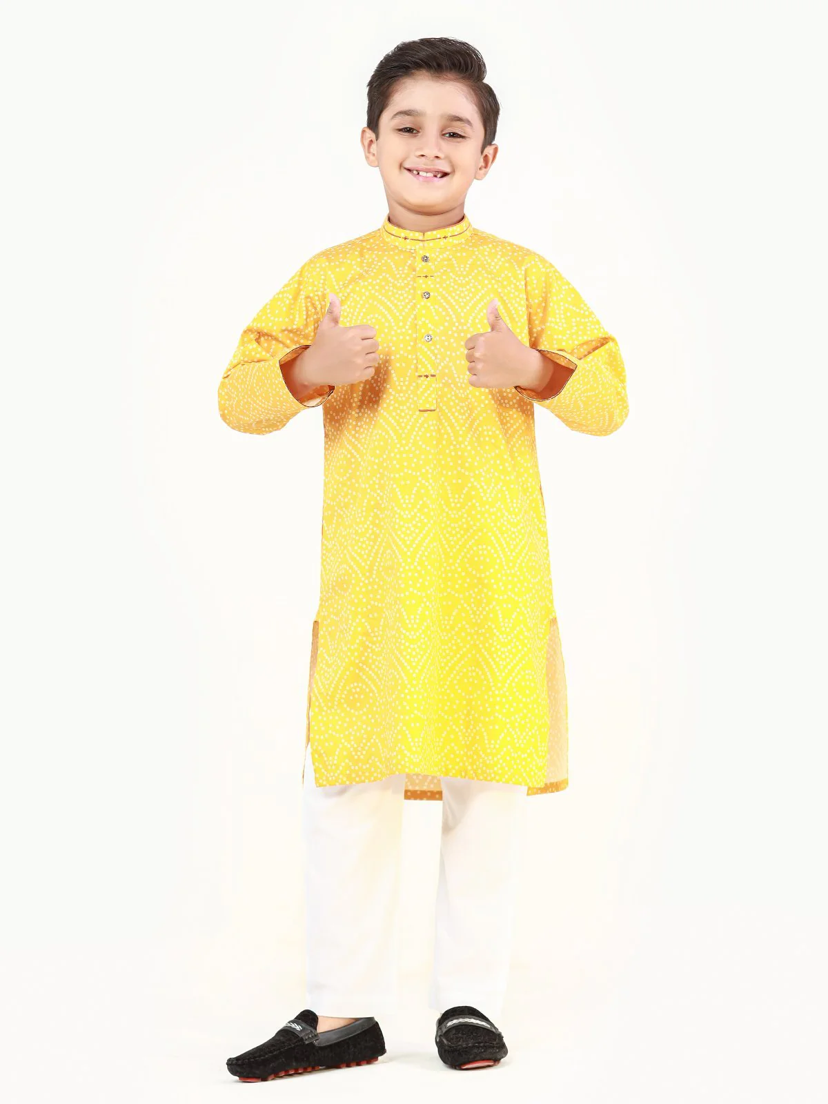 Boy's Yellow Kurta - EBTK22-3836
