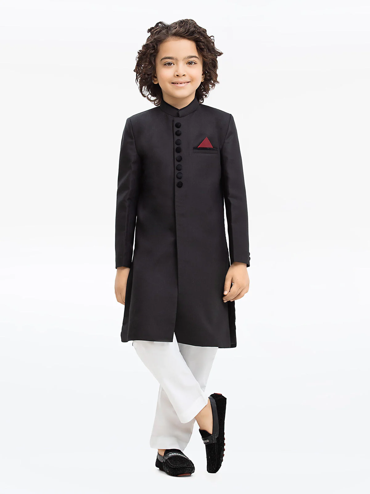 Boy's Black Sherwani - EBTS23-34032