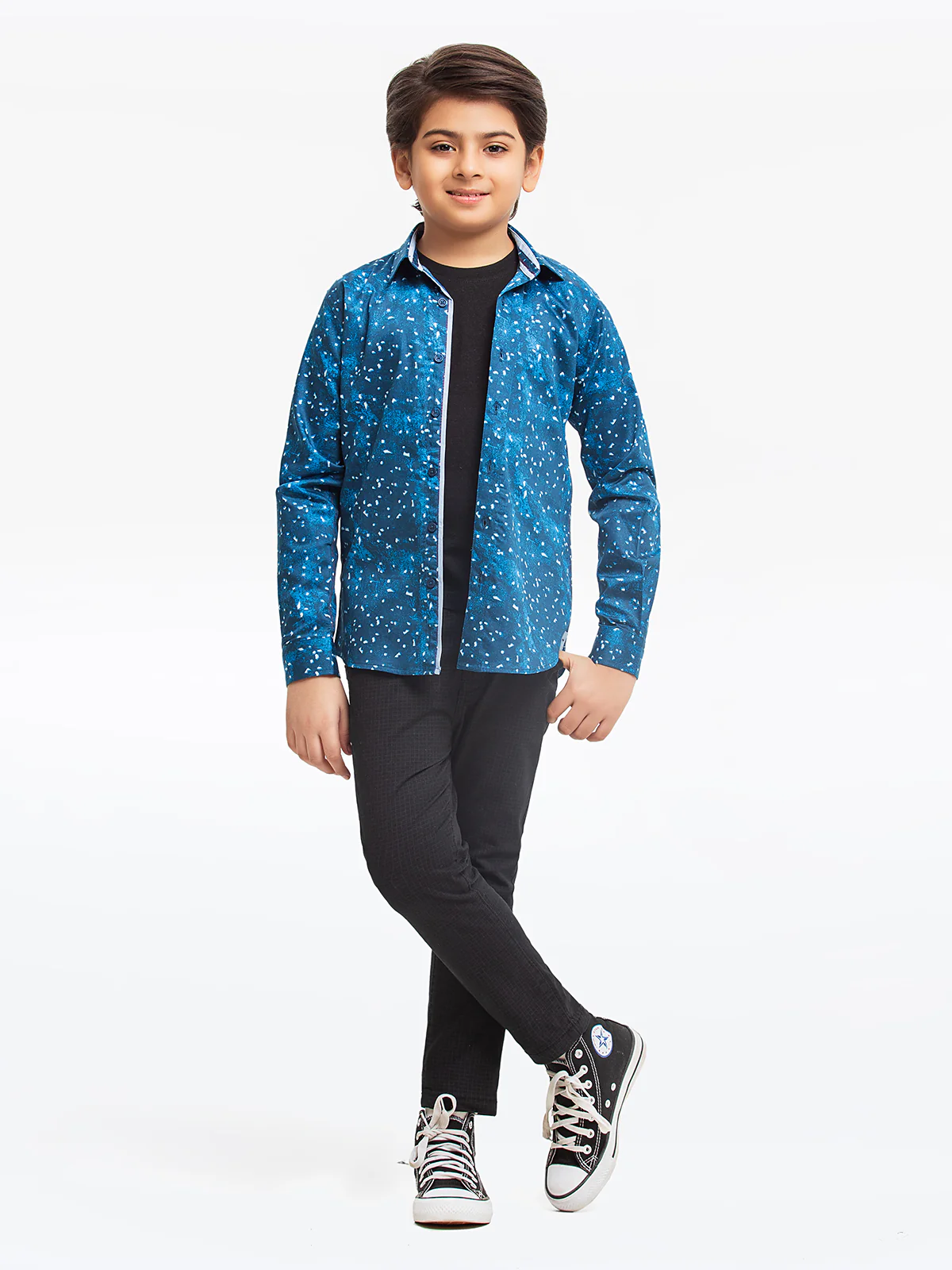 Boy's Blue Full Sleeves Shirt - EBTS23-27526