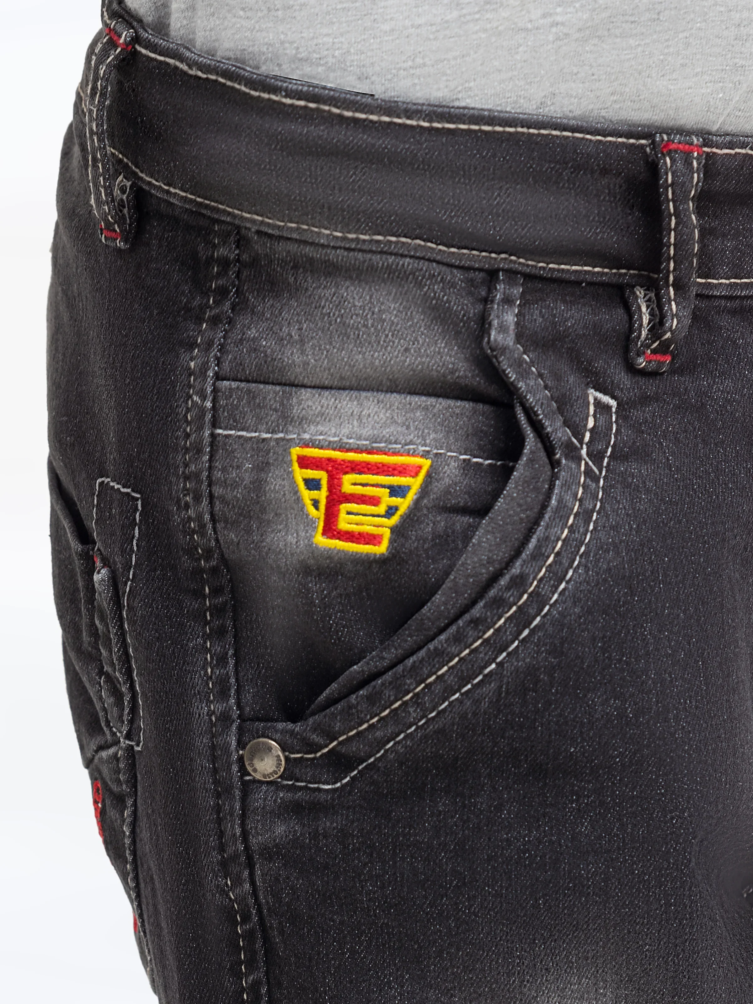 Boy's Dark Grey Denim Pant - EBBDP5-014 - Image 3