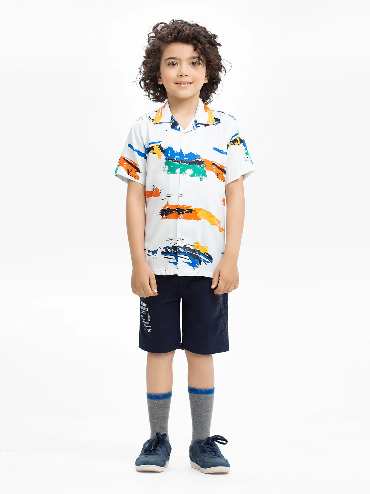 Boy's White Multi Shirt - EBTS23-27514