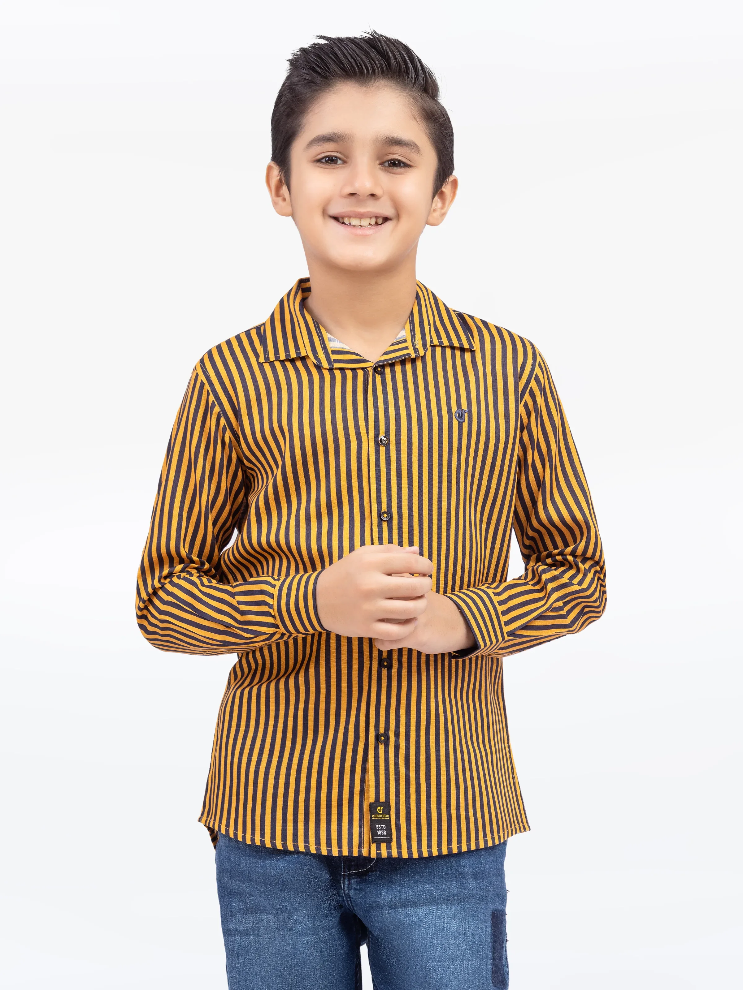 Boy's Black & Yellow Shirt - EBTS5-27614