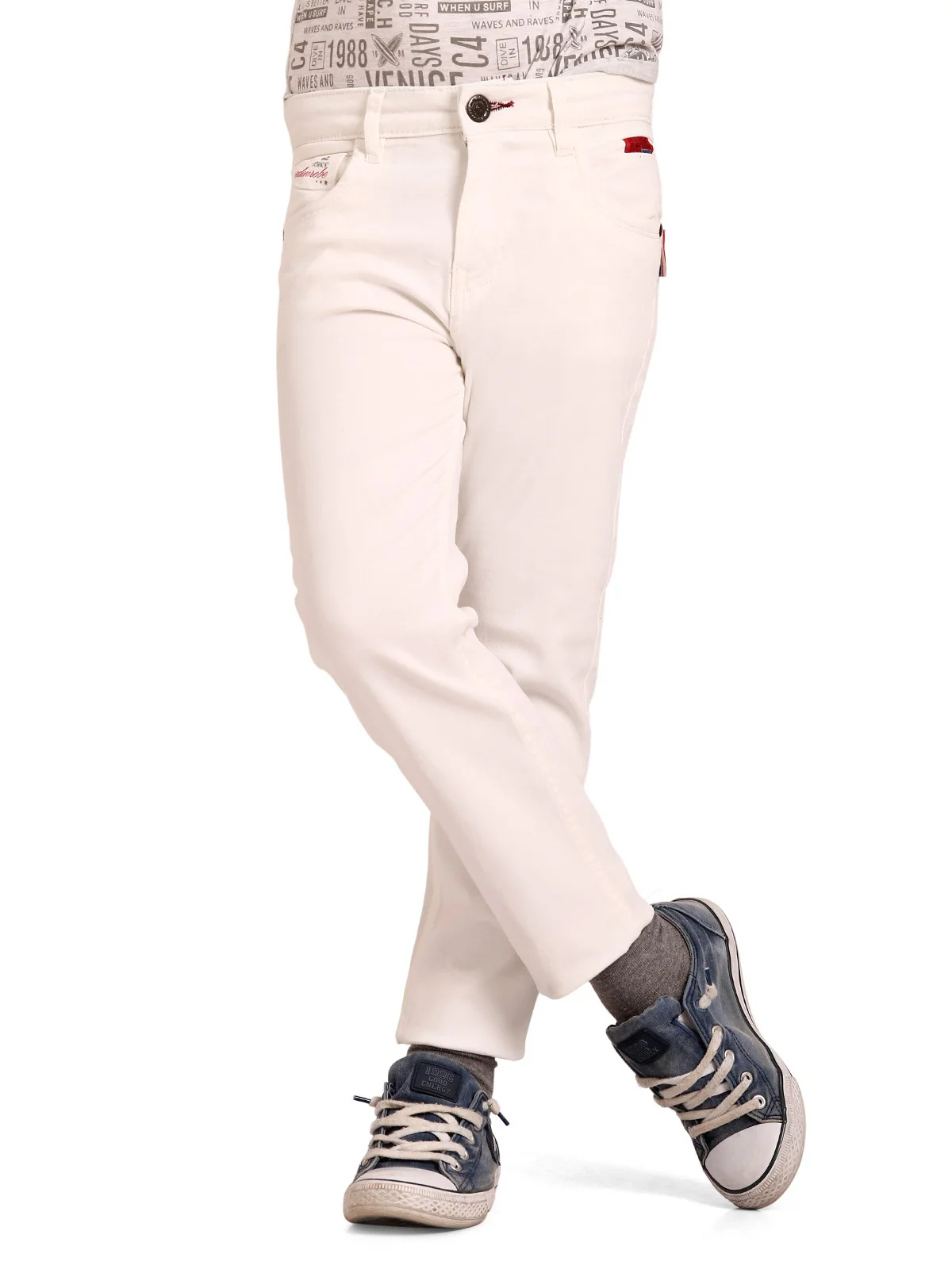 Boy's Off White Chino Pant - EBBCP19-001
