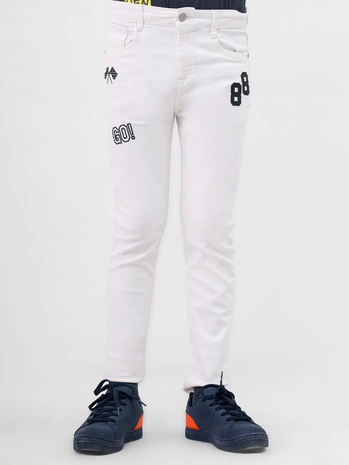 Boy's White Denim Pant - EBBDP19-020