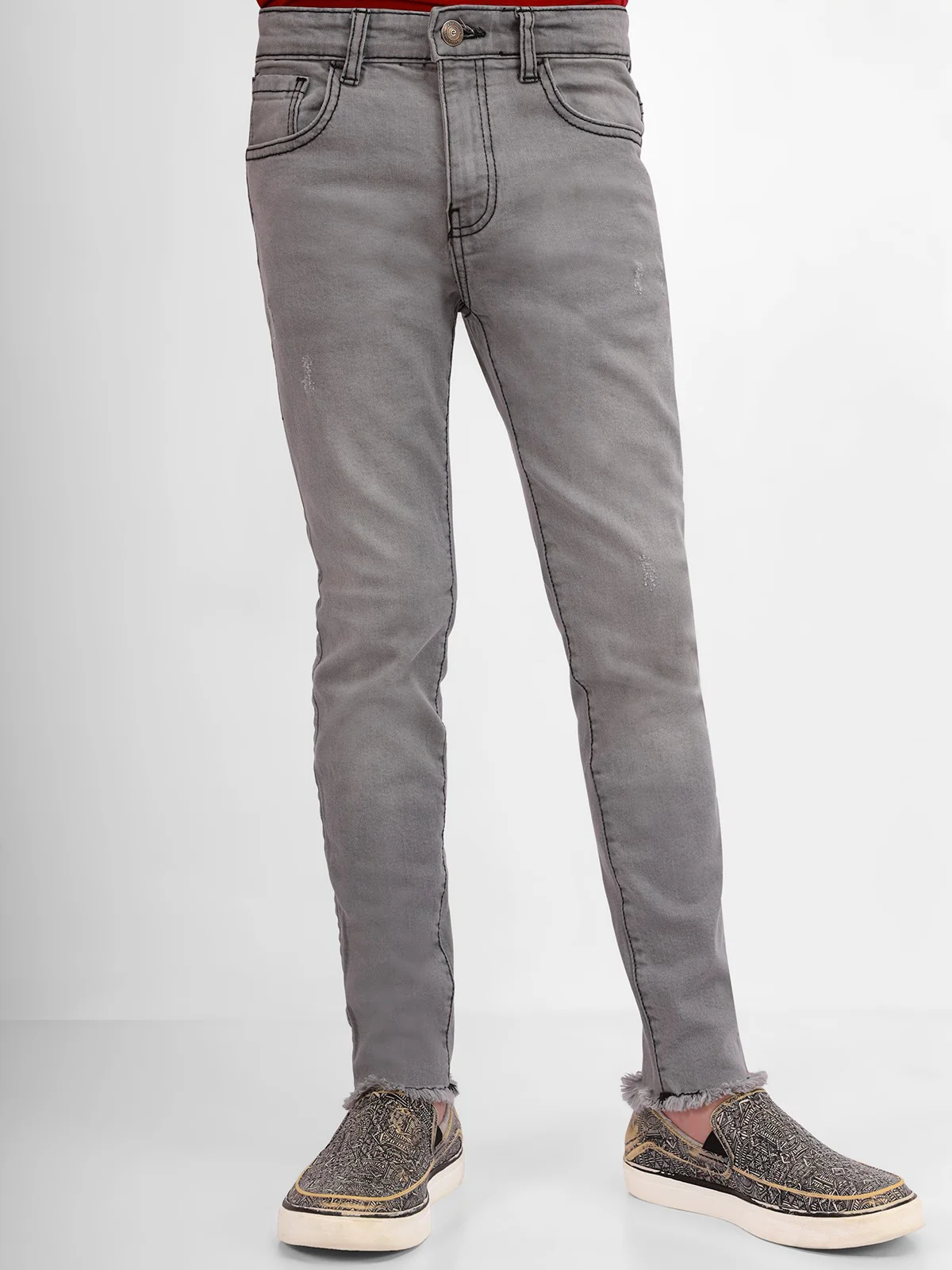 Boy's Grey Denim Pant - EBBDP20-015