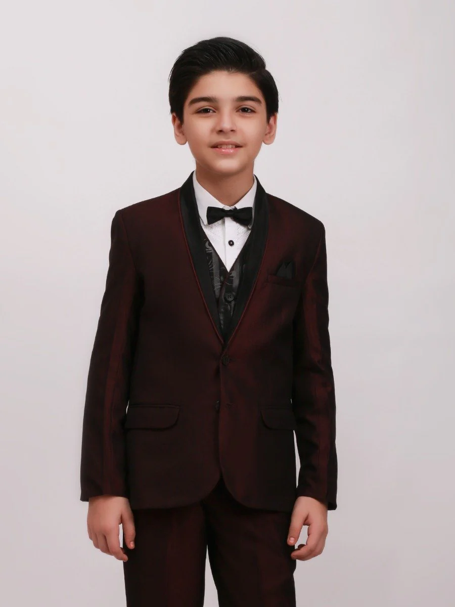 Boy's Maroon Coat Pant - EBTCPC20-4449