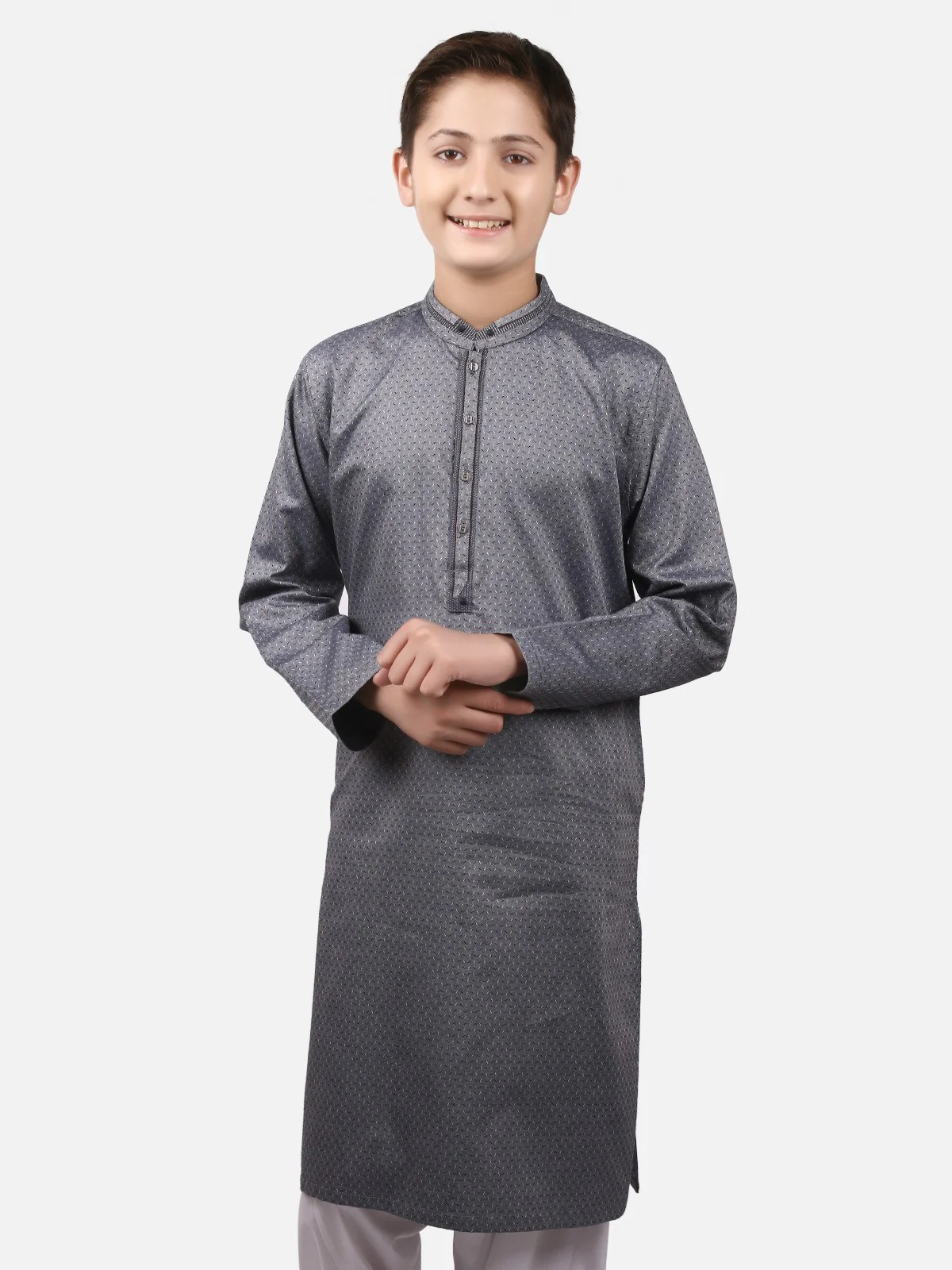 Boy's Steel Grey Kurta - EBTK19-3609