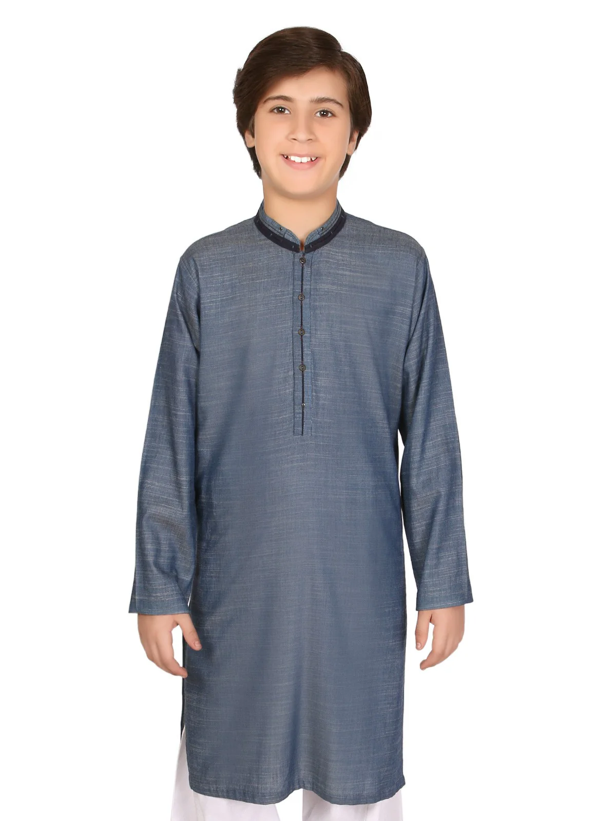 Boy's Denim Blue Kurta - EBTK19-3646
