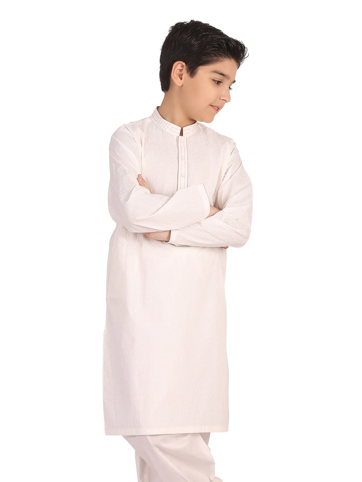 Boy's Off White Kurta Shalwar - EBTKS19-3665