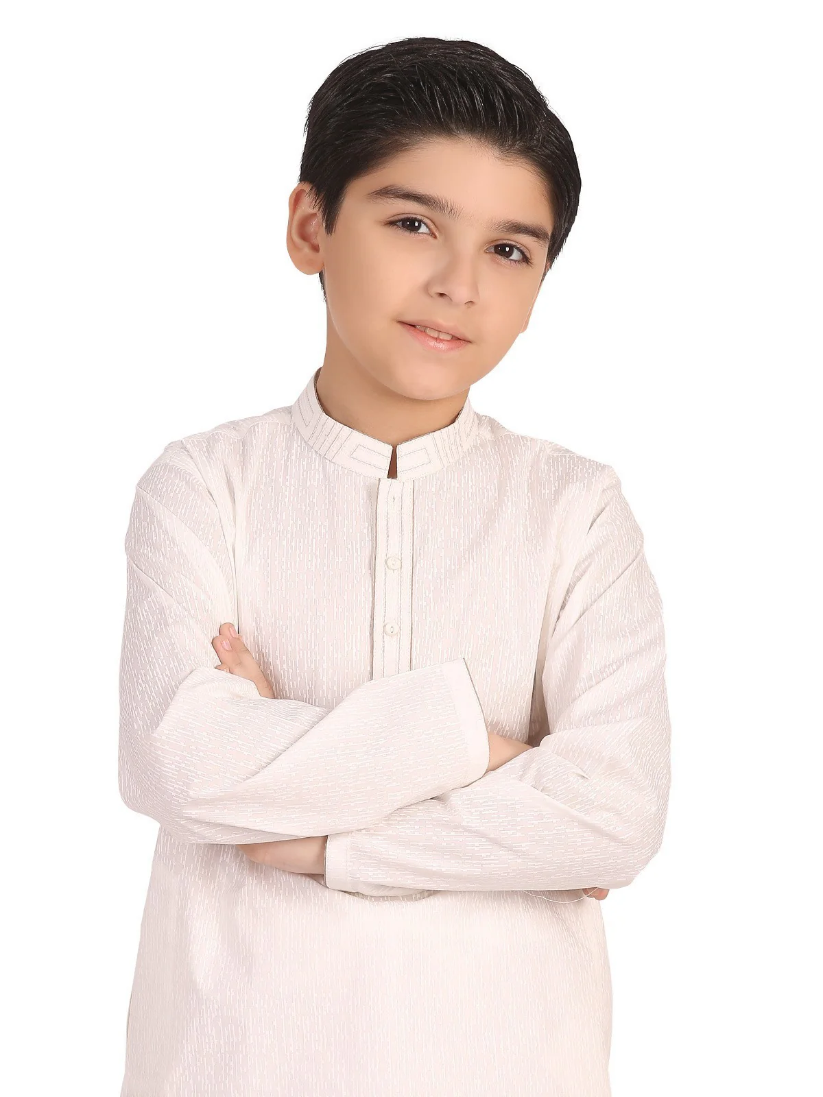 Boy's Off White Kurta Shalwar - EBTKS19-3665 - Image 6