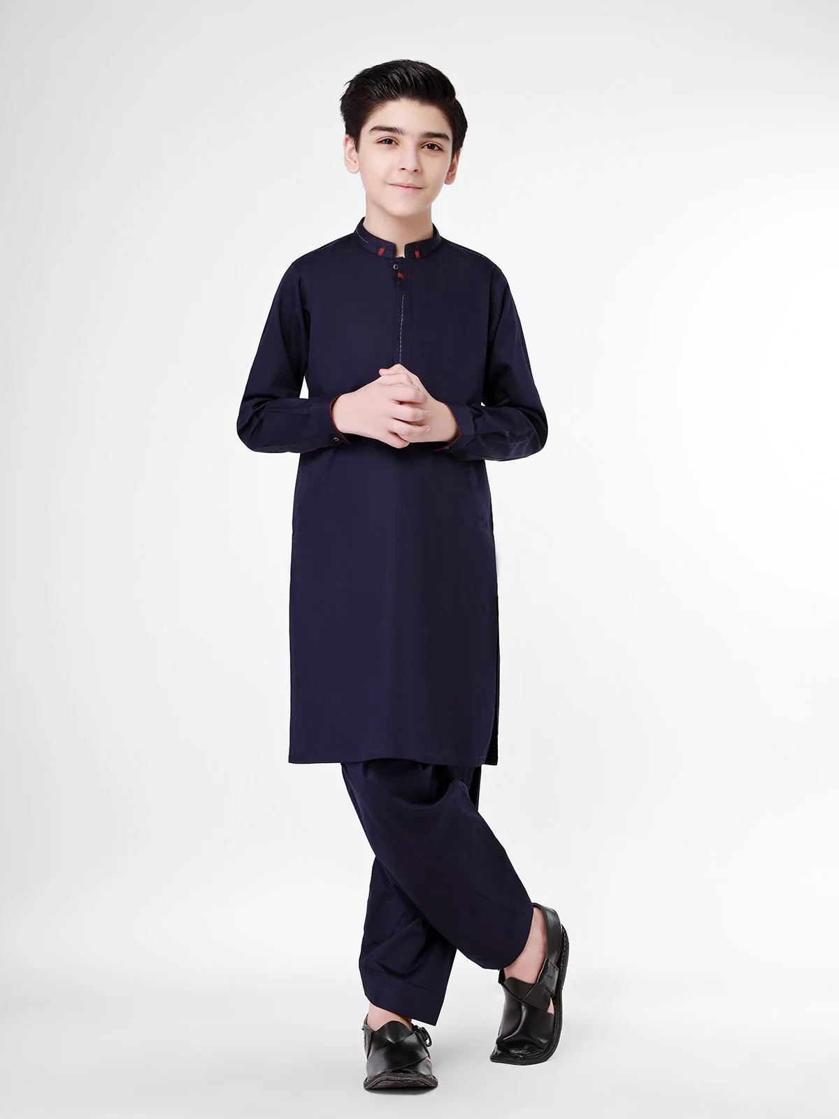 Boy's Navy Kurta Shalwar - EBTKS21-3764