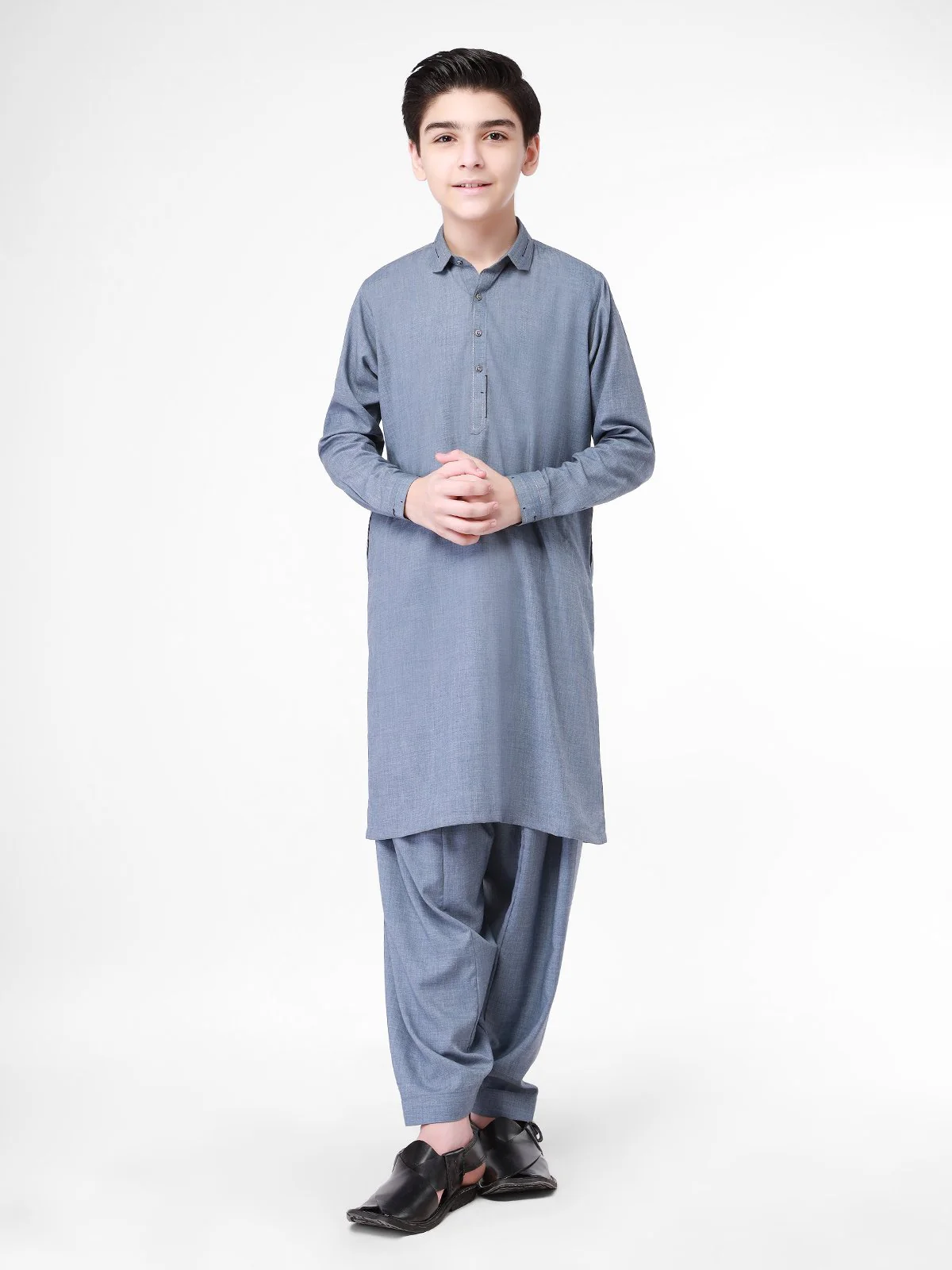 Boy's Blue Kurta Shalwar - EBTKS21-3766