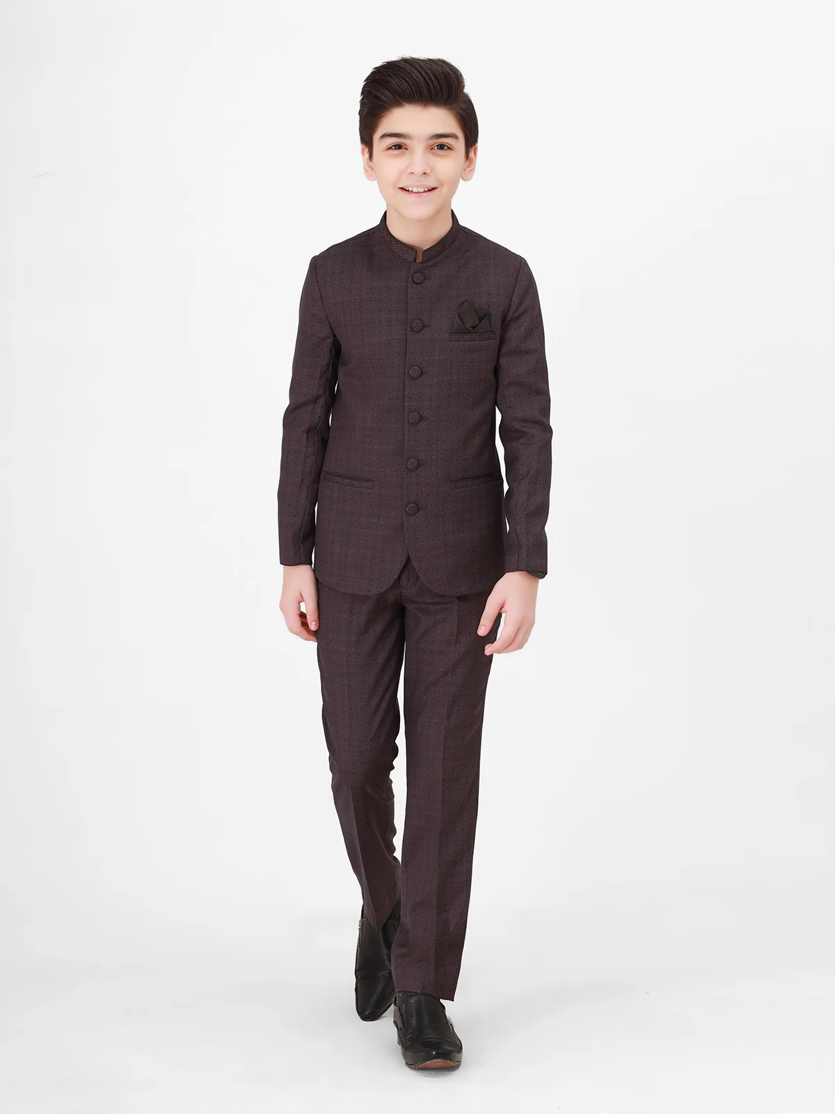 Boy's Dark Plum Prince Suit - EBTPCS21-004