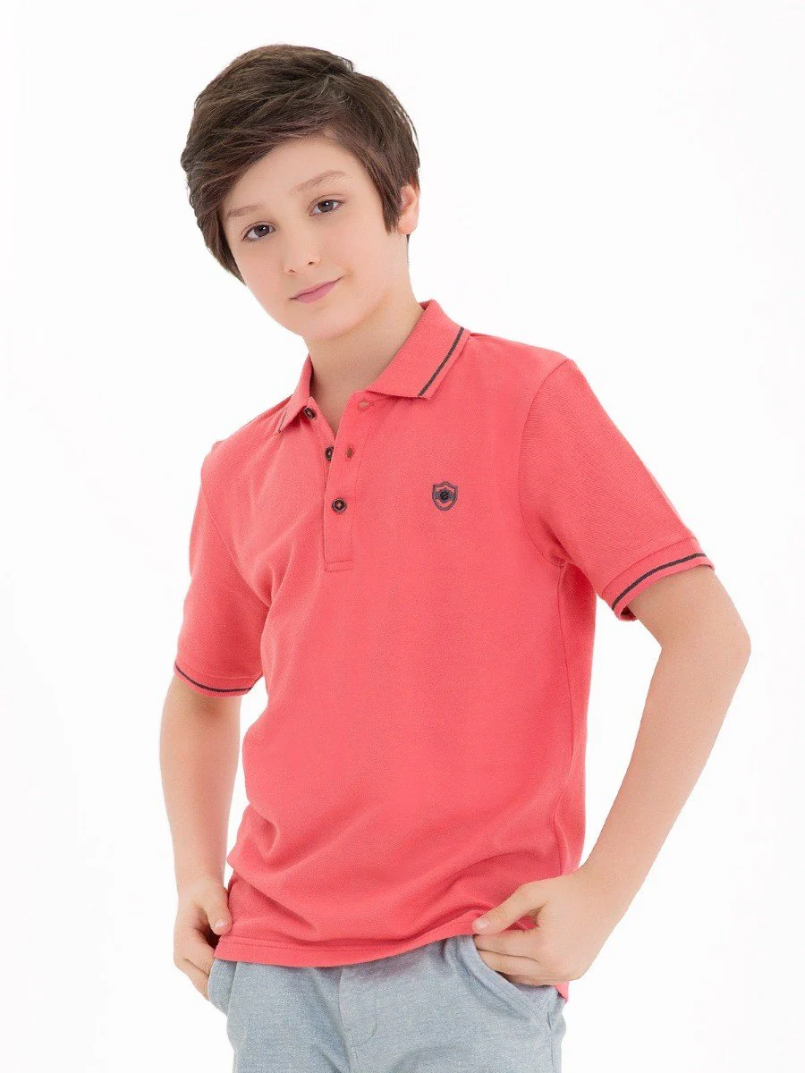 Boys Peach Polo Shirt - EBTPS18-009