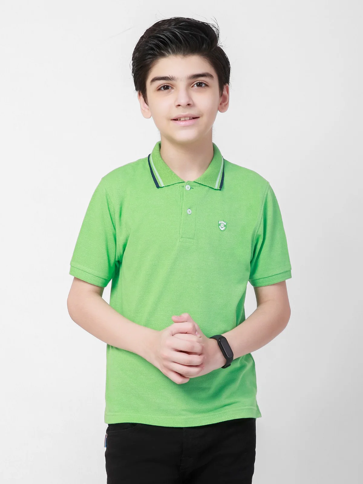 Boy's Dark Green Polo Shirt - EBTPS21-008