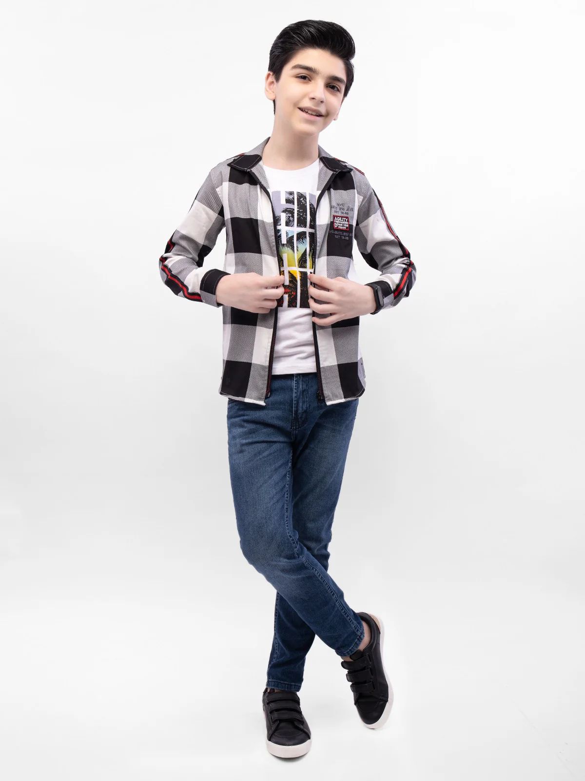 Boy's Black & White Shirt - EBTS21-27313