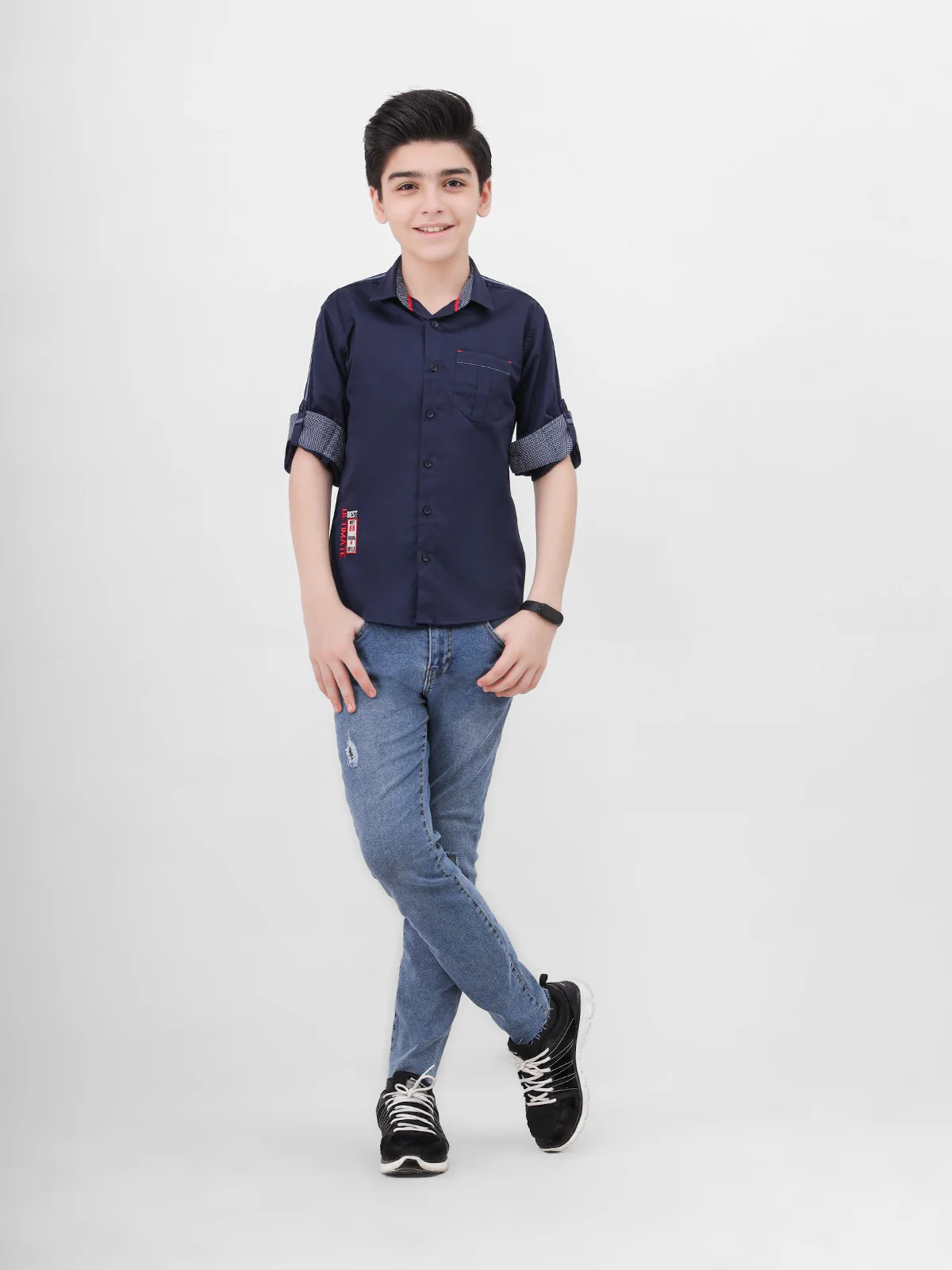 Boy's Navy Blue Shirt - EBTS21-27324