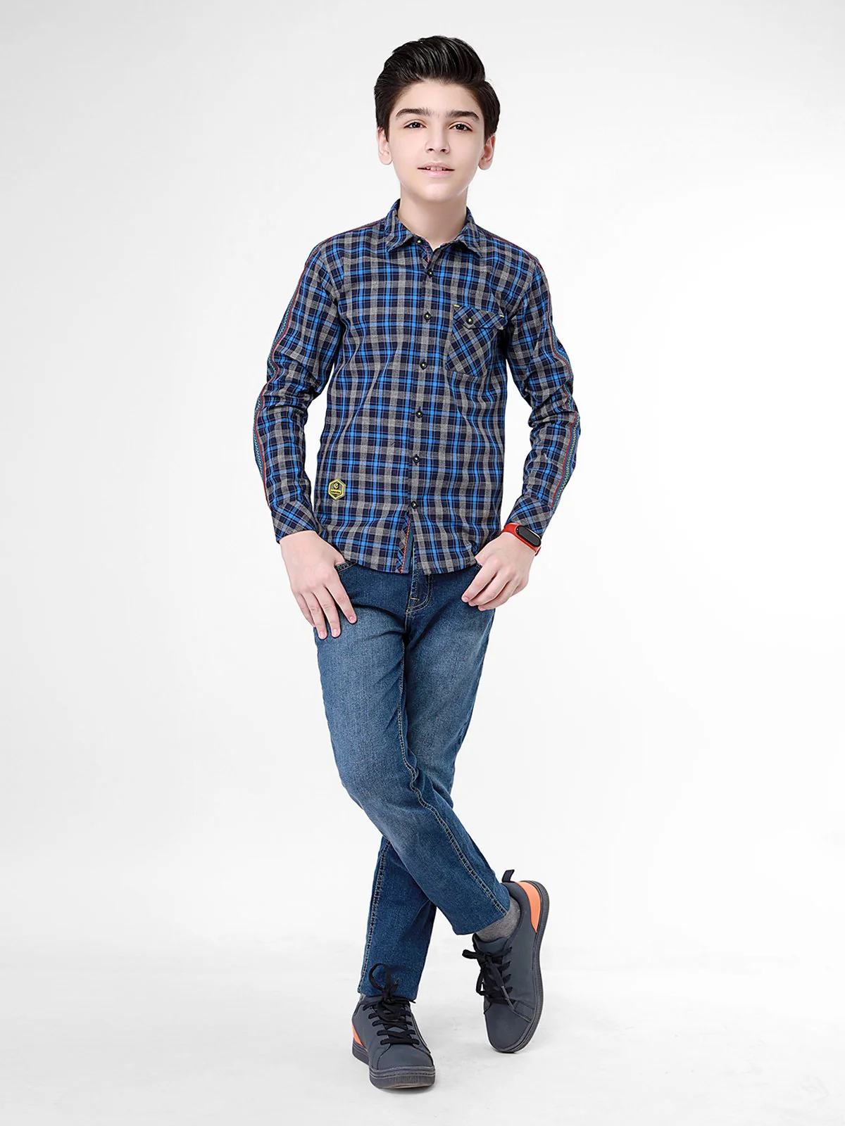 Boy's Blue & Grey Shirt - EBTS21-27333
