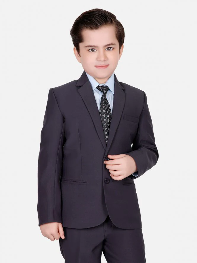 Boy's Grey Single Breast - EBTSB17-4378