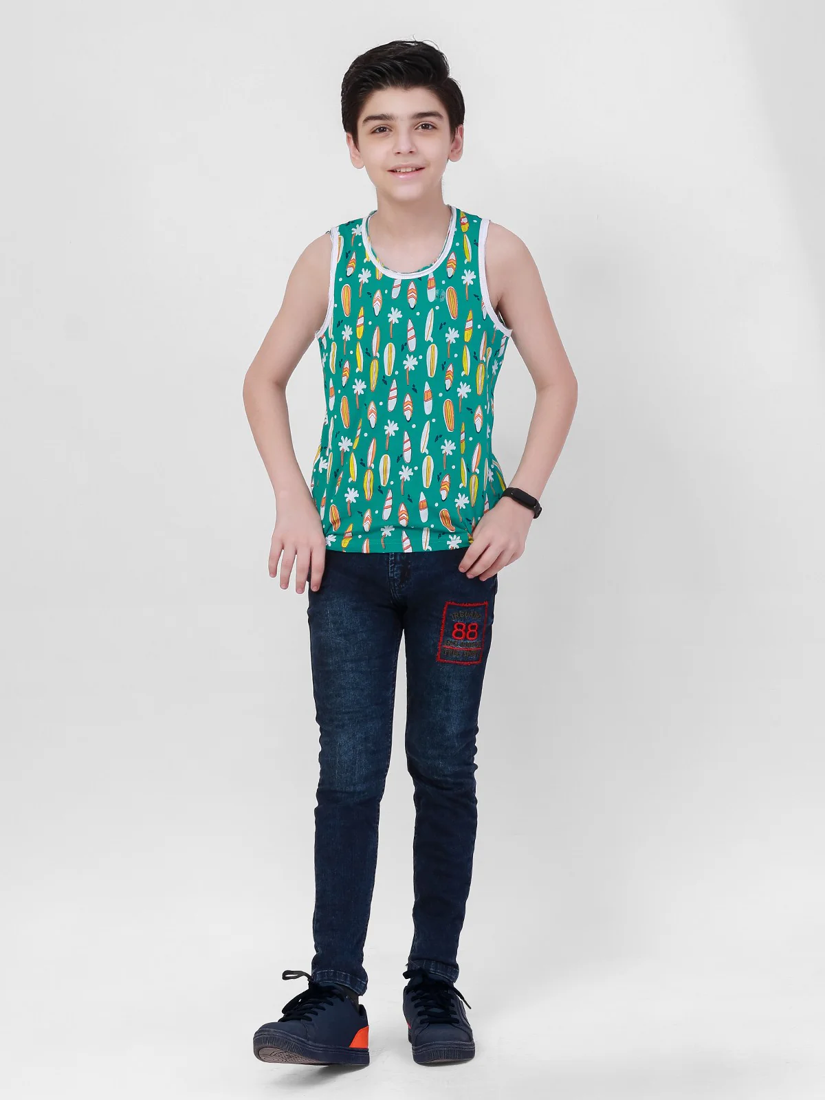 Boy's Teal Blue Tank Top - EBTT21-020