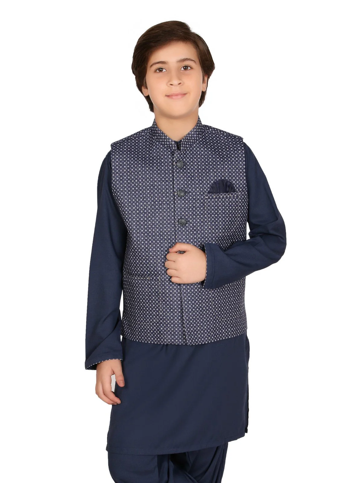 Boy's Blue Waist Coat Suit - EBTWCS19-25116