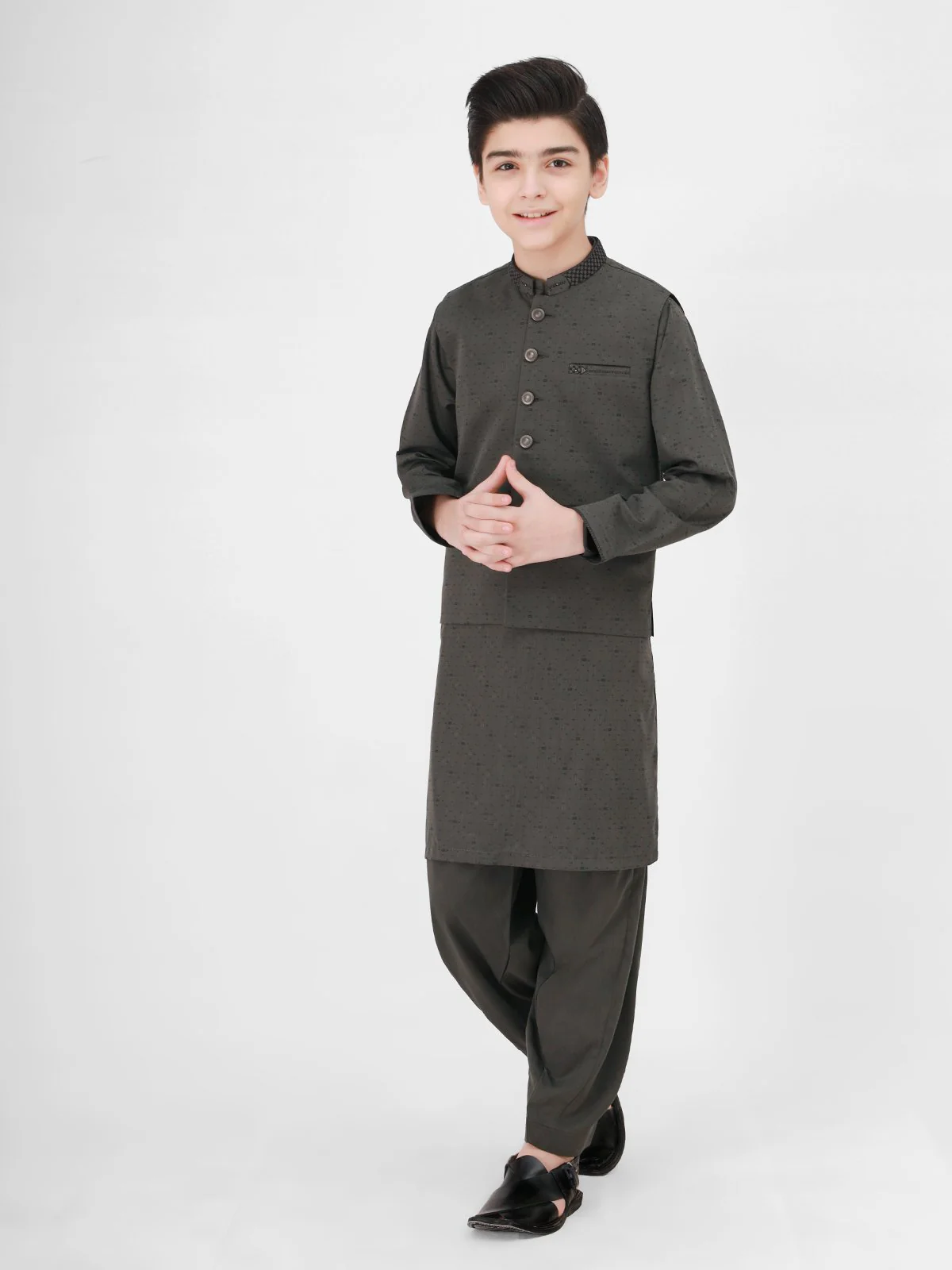 Boy's Charcoal Waist Coat Suit - EBTWCS21-25141