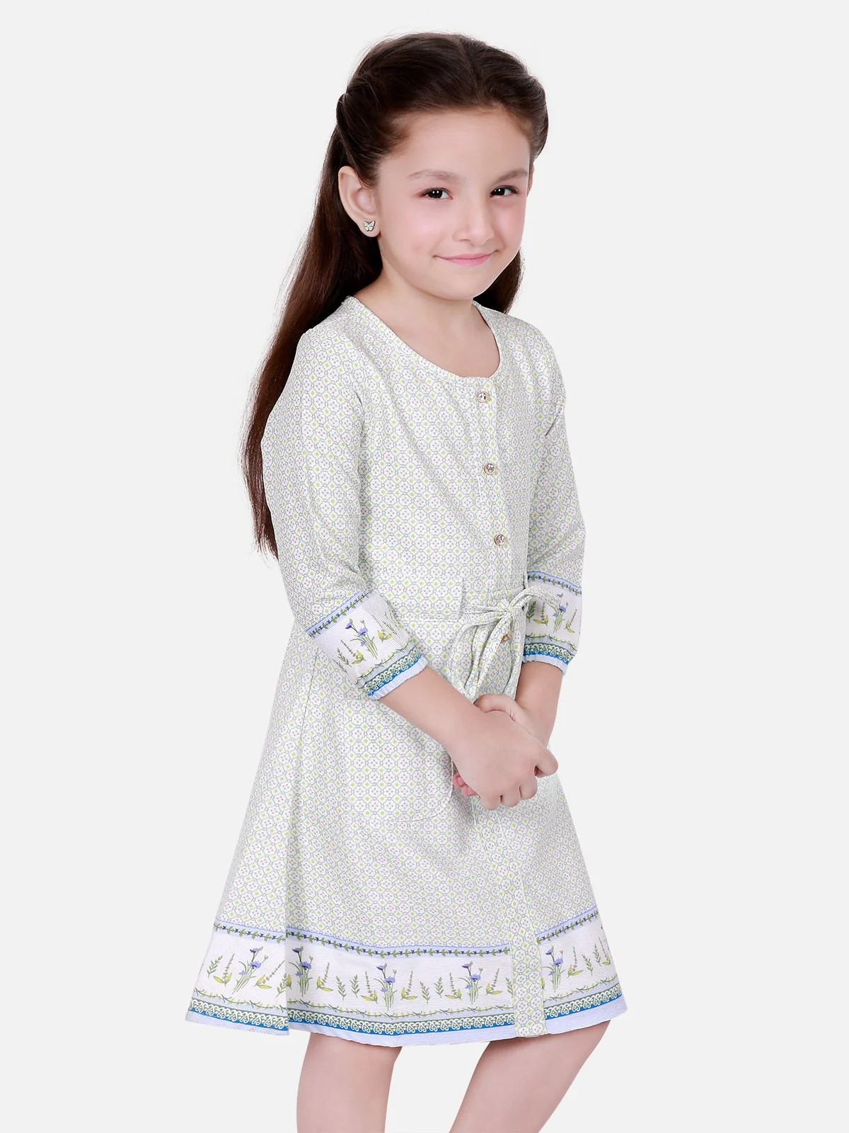 Girl's Light Green Frock - EGTF17A-0715