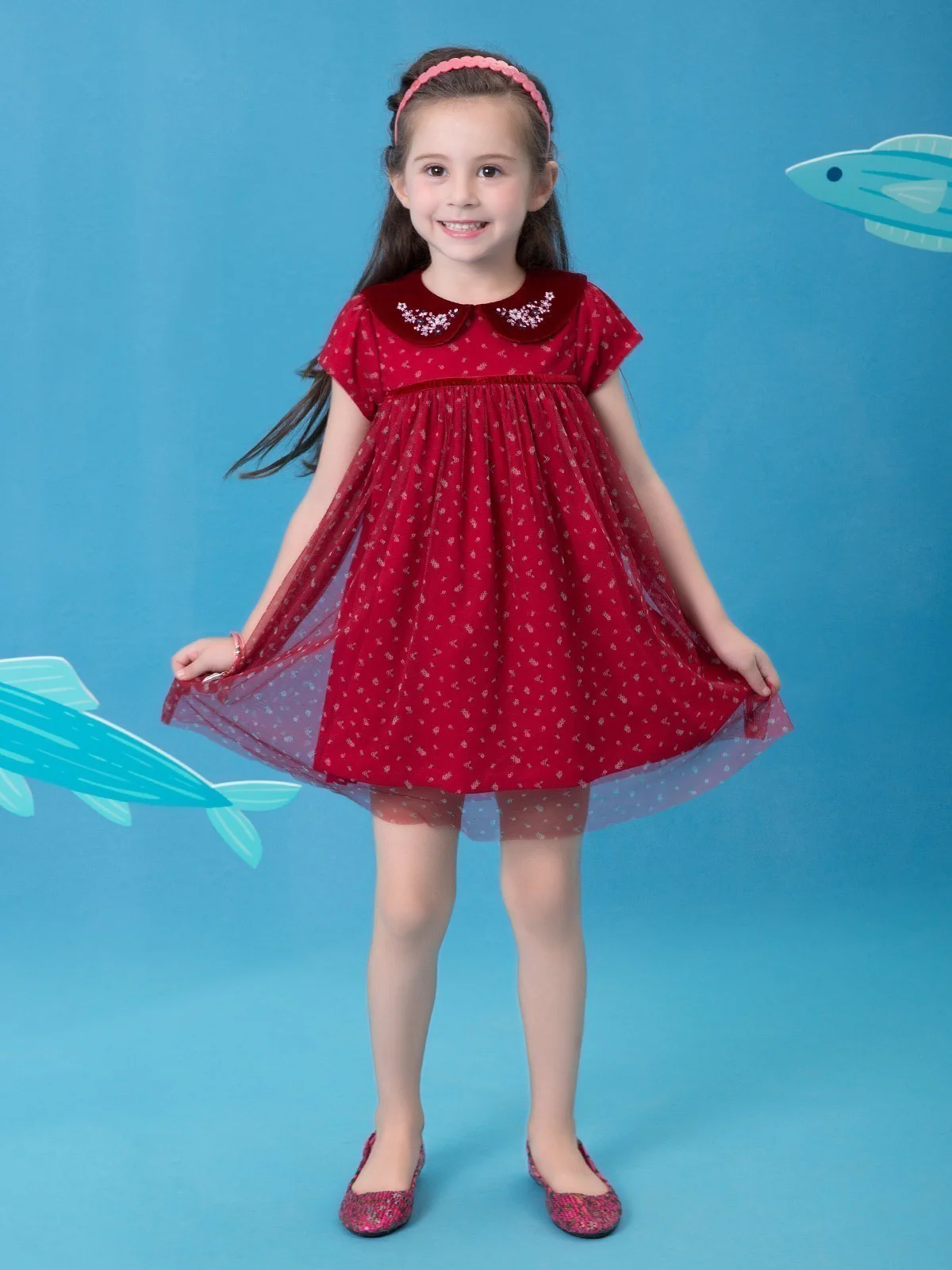 Girl's Red Frock - EGTF18S-0773