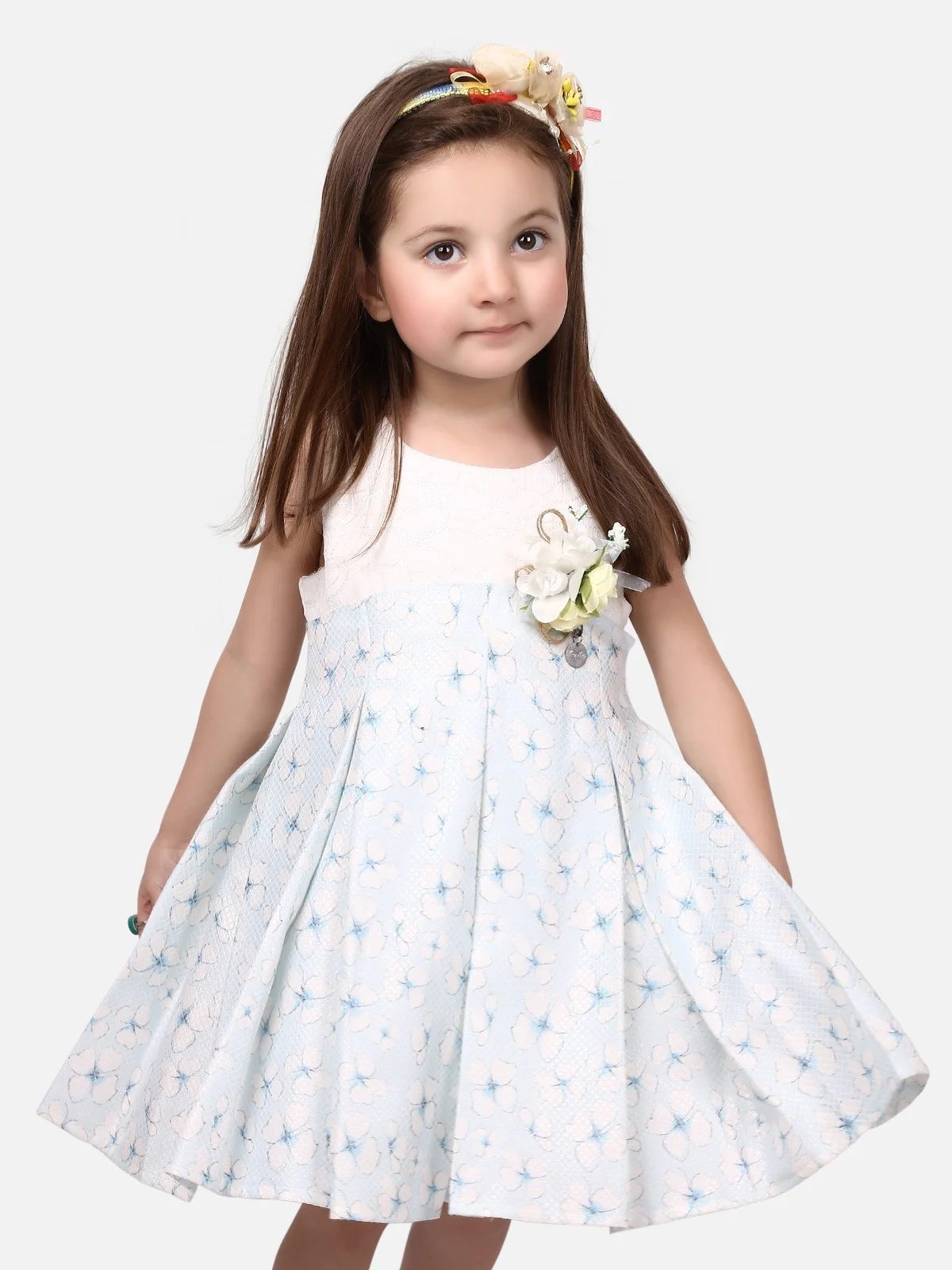 Girl's Ice Blue Frock - EGTF19S-0834