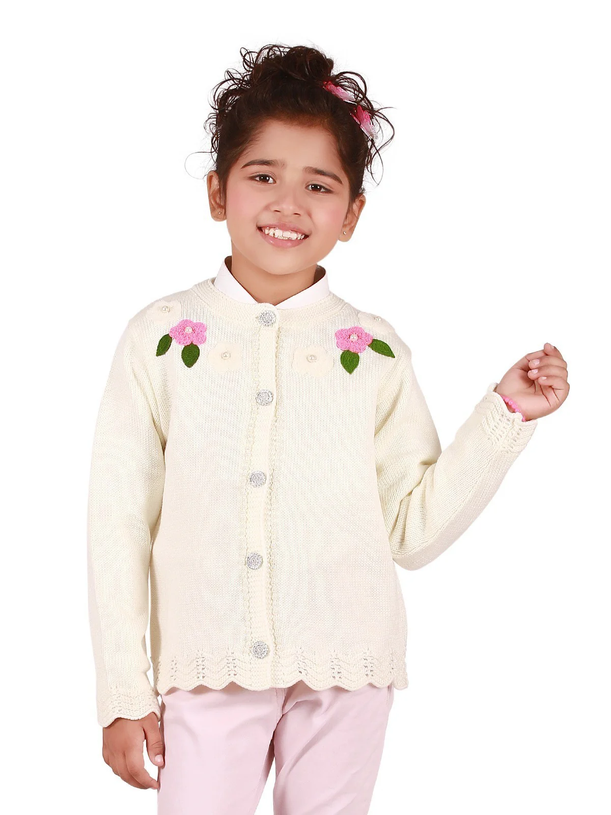 Girl's Cream Frock - EGTF19W-063