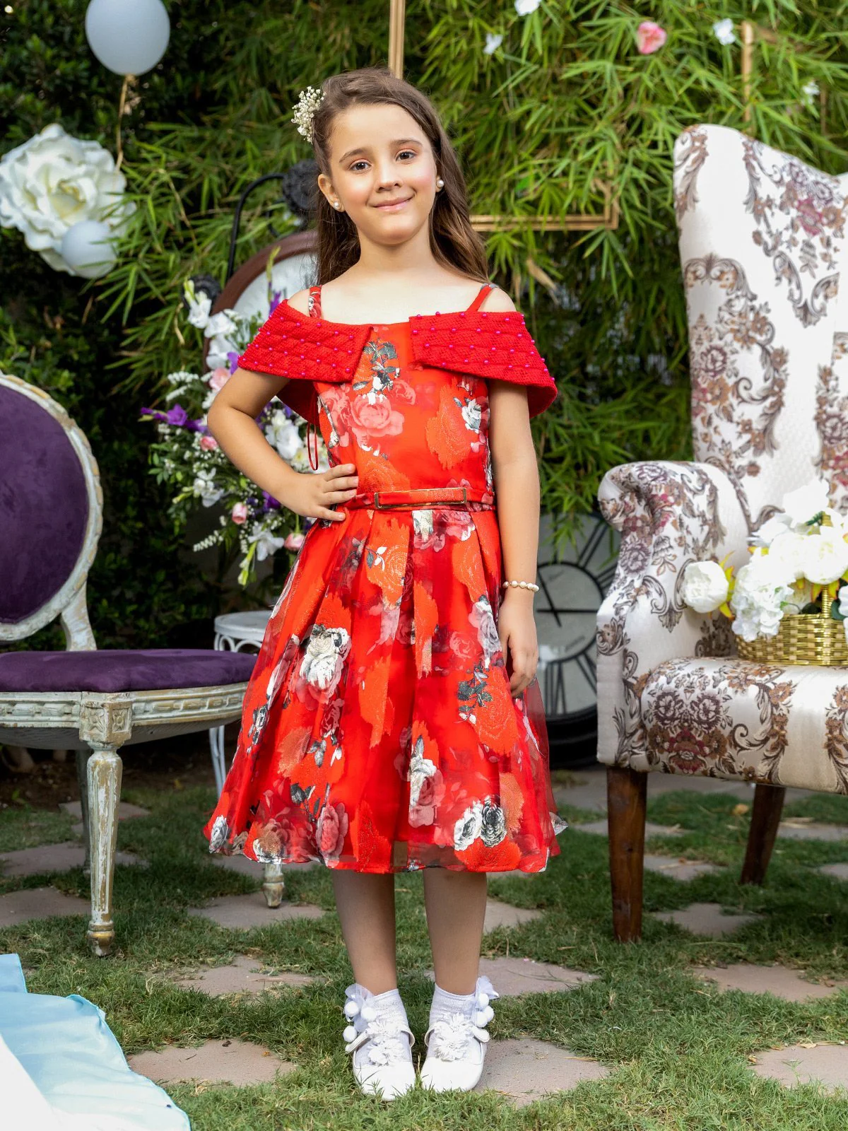 Girl's Red Frock - EGTF21S-0818