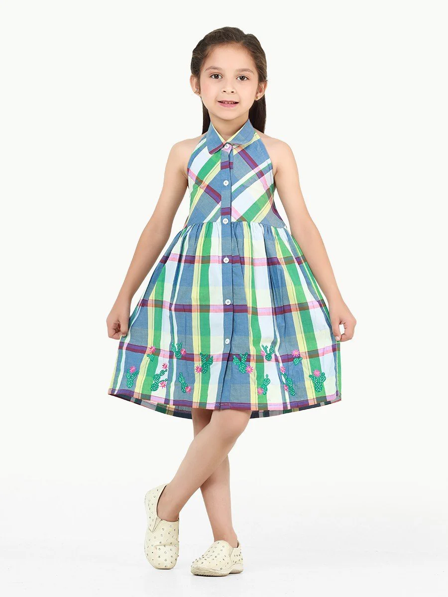 Girl's Blue Multi Frock - EGTFW21S-273