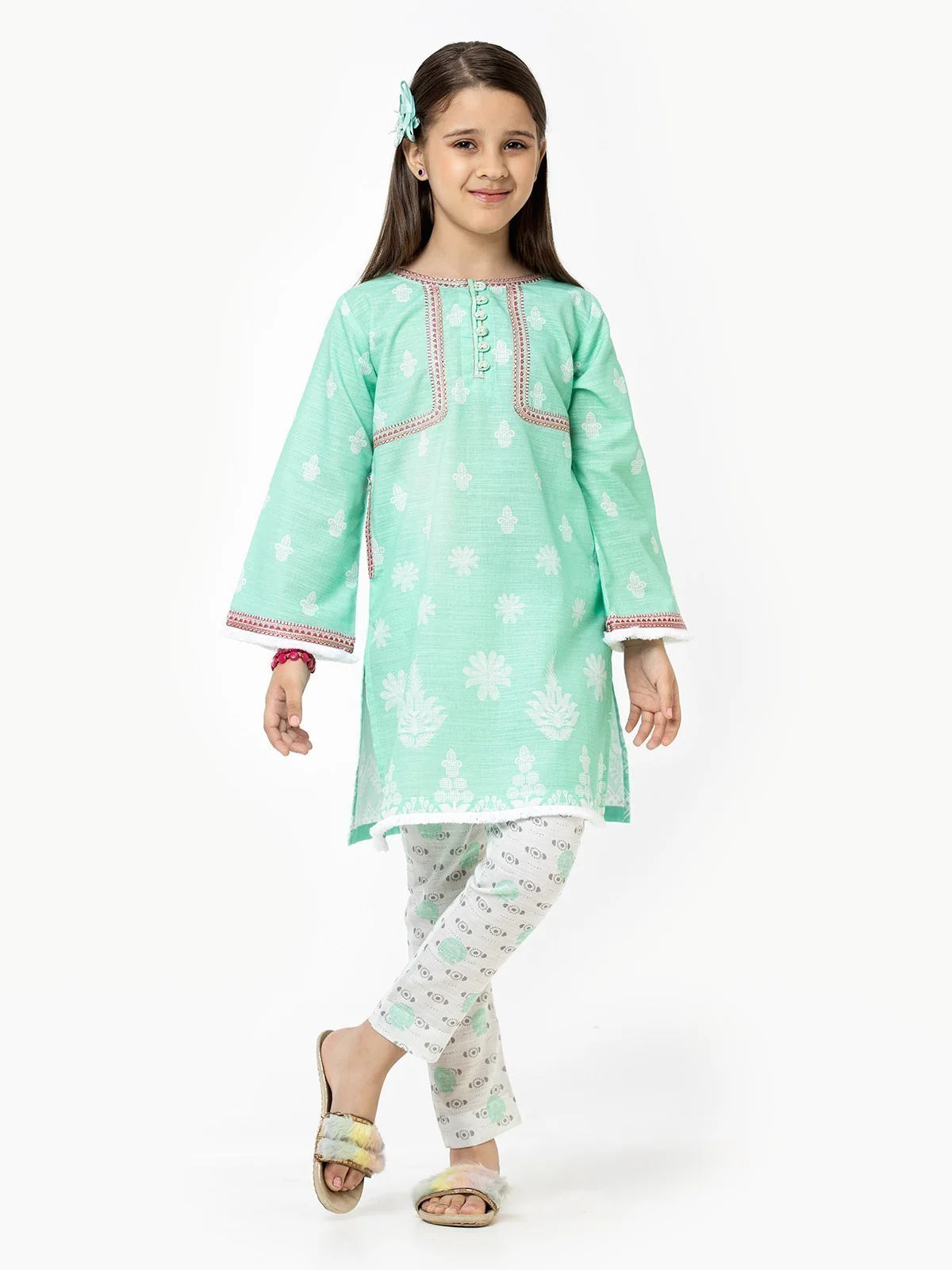 Girl's Light Green Pret - EGTKE22-70315 (2-Pcs)