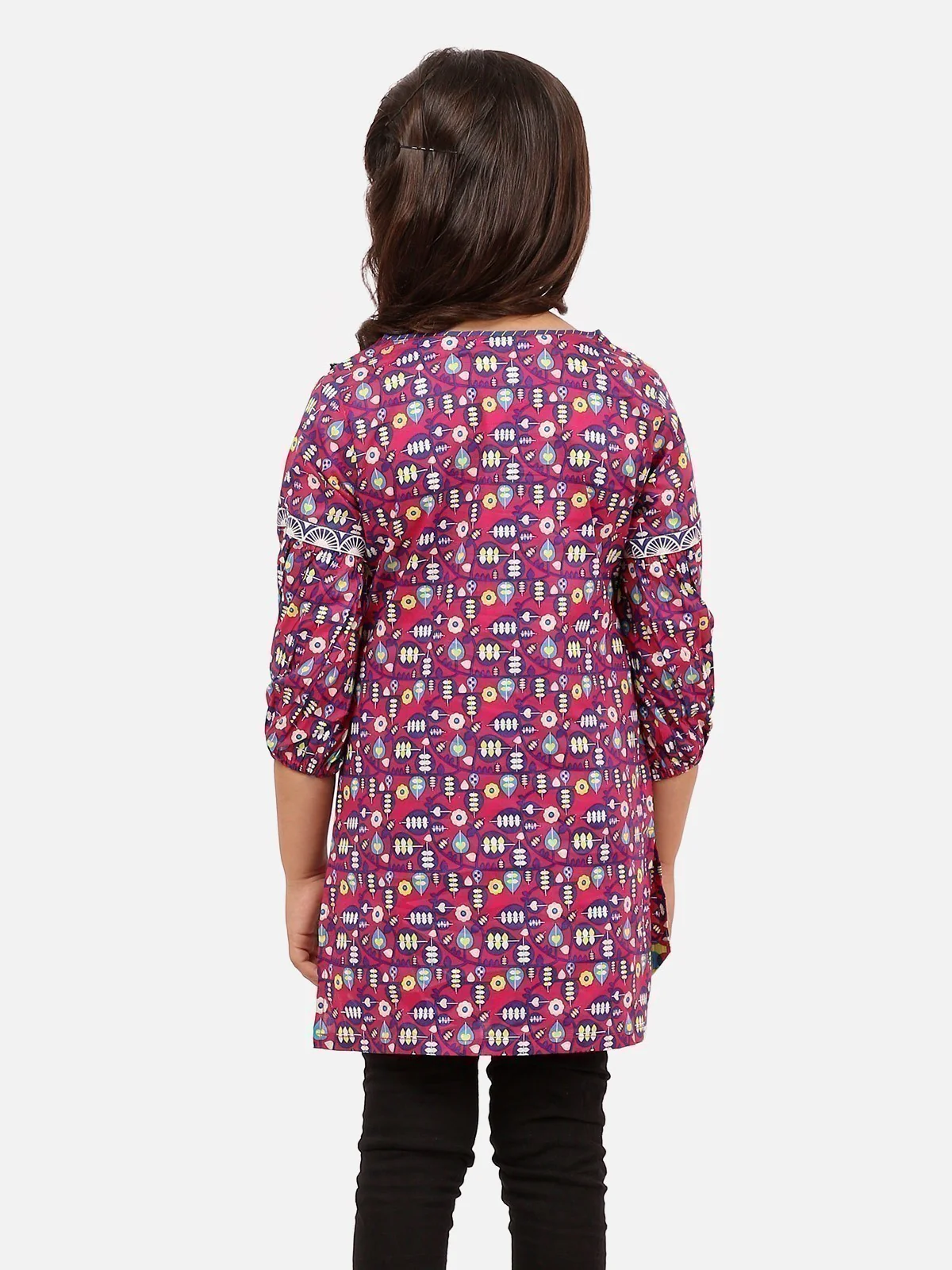 EGTKP20-70175-Girls Printed Kurti -Purple - Image 3