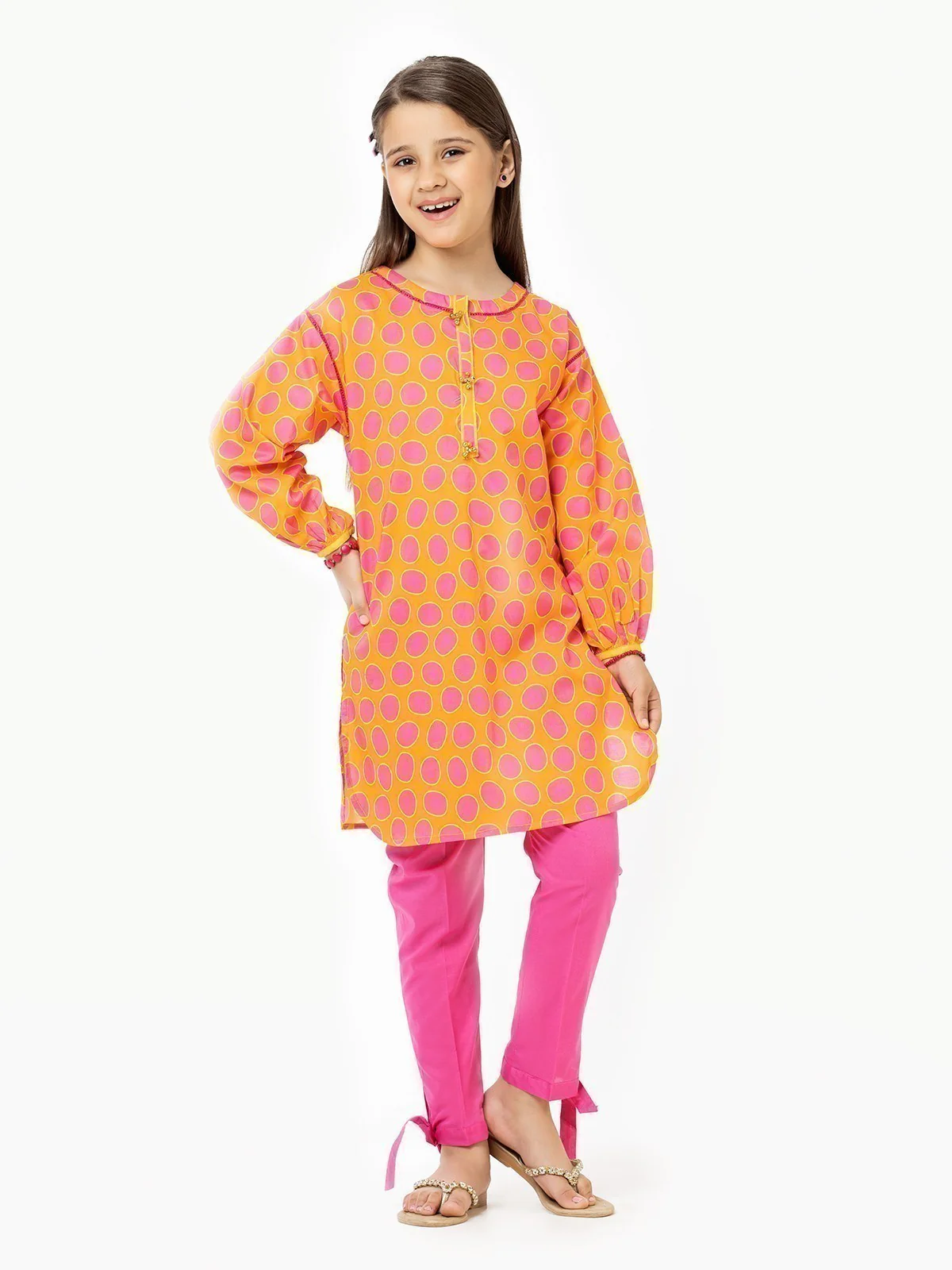 Girl's Orange & Pink Pret - EGTKP22-70297 (2-Pcs)