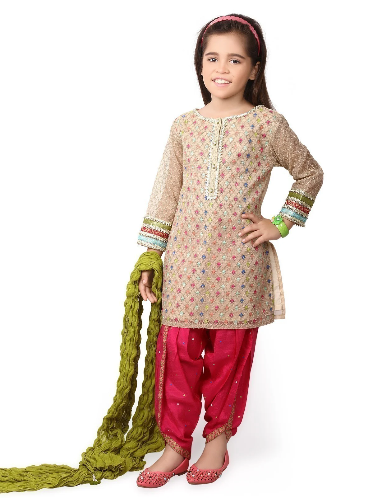 Girl's Fawn Pishwas - EGTP20-22141