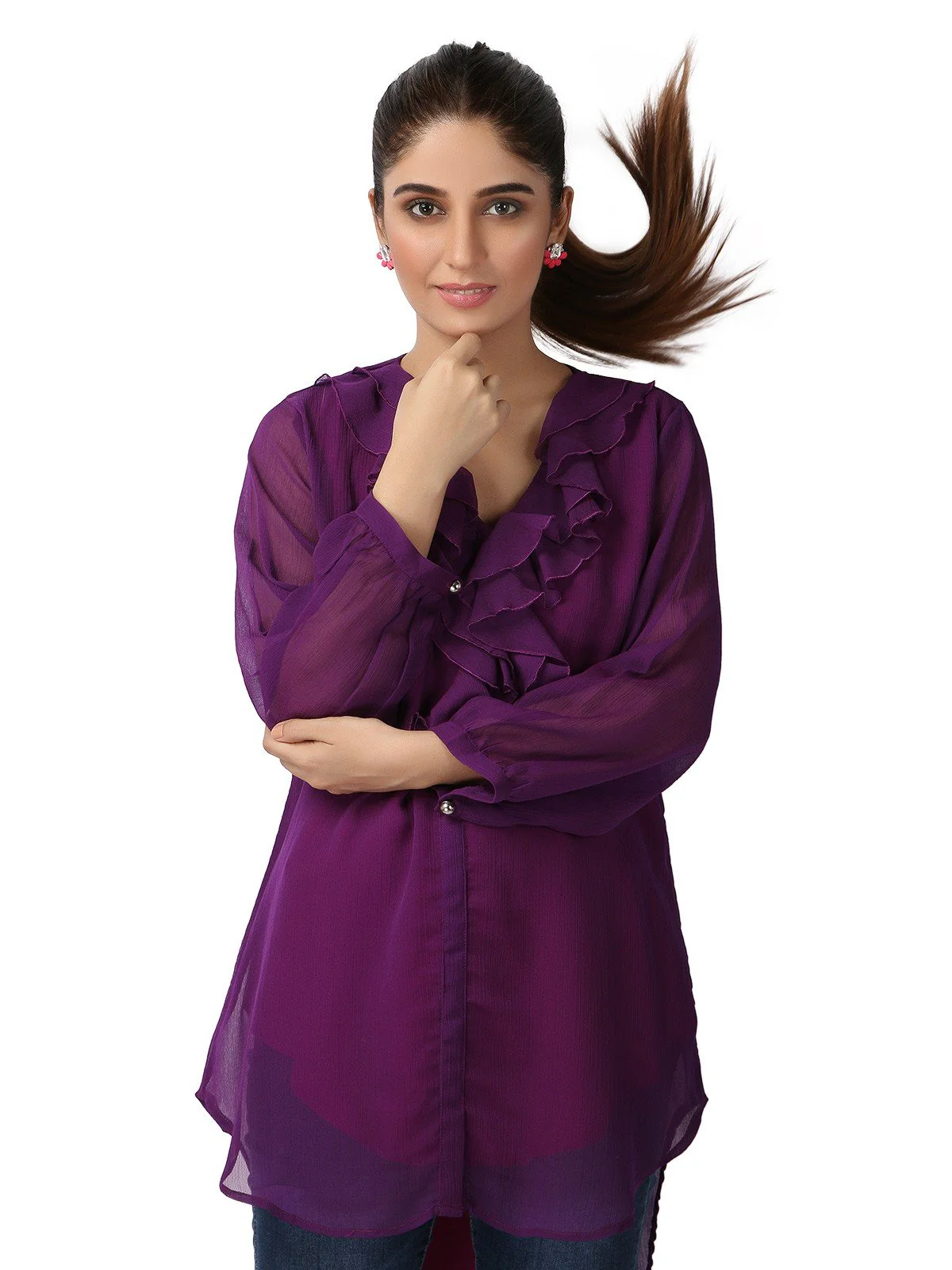 Women's Purple Western Top - ELTW19-66581