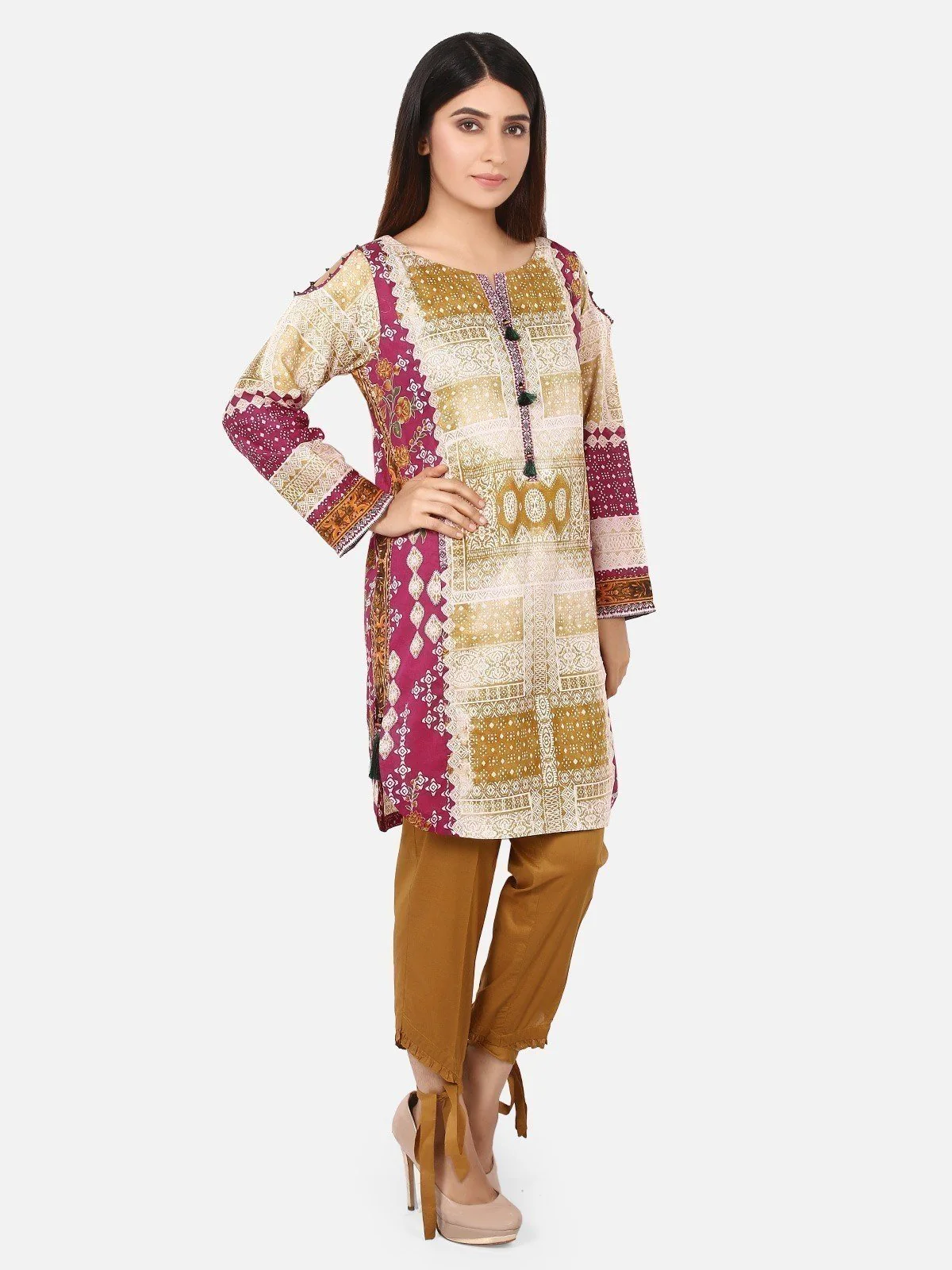 Unstitched Printed Lawn Shirt Trouser - ELU19A1-19624