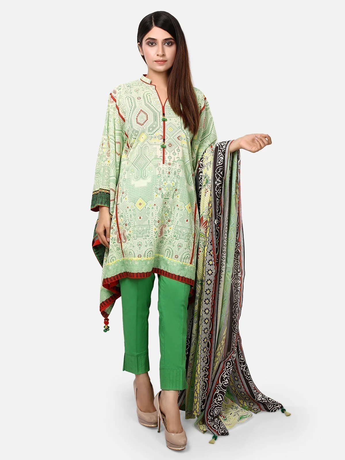 Unstitched Printed Lawn Shirt Dupatta - ELU19A1-19629