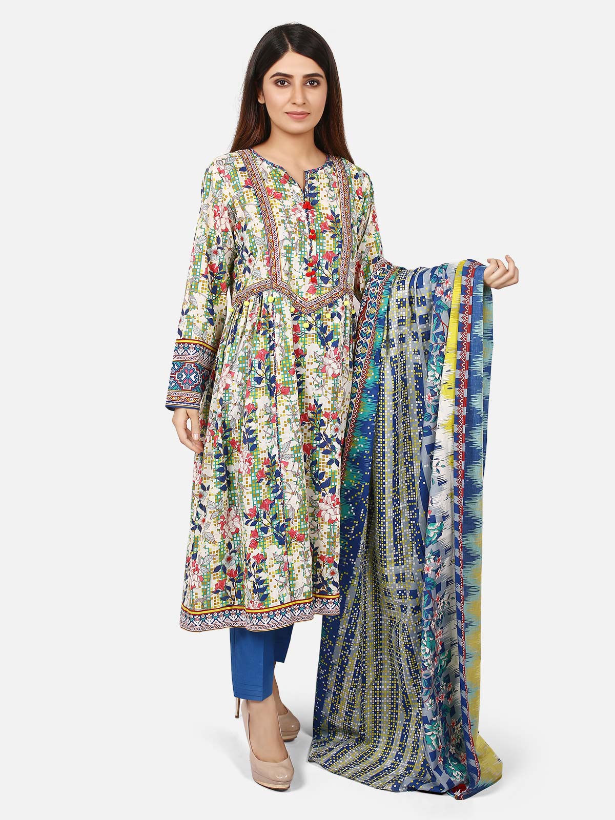 Unstitched Printed Lawn Suit - ELU19A1-19653