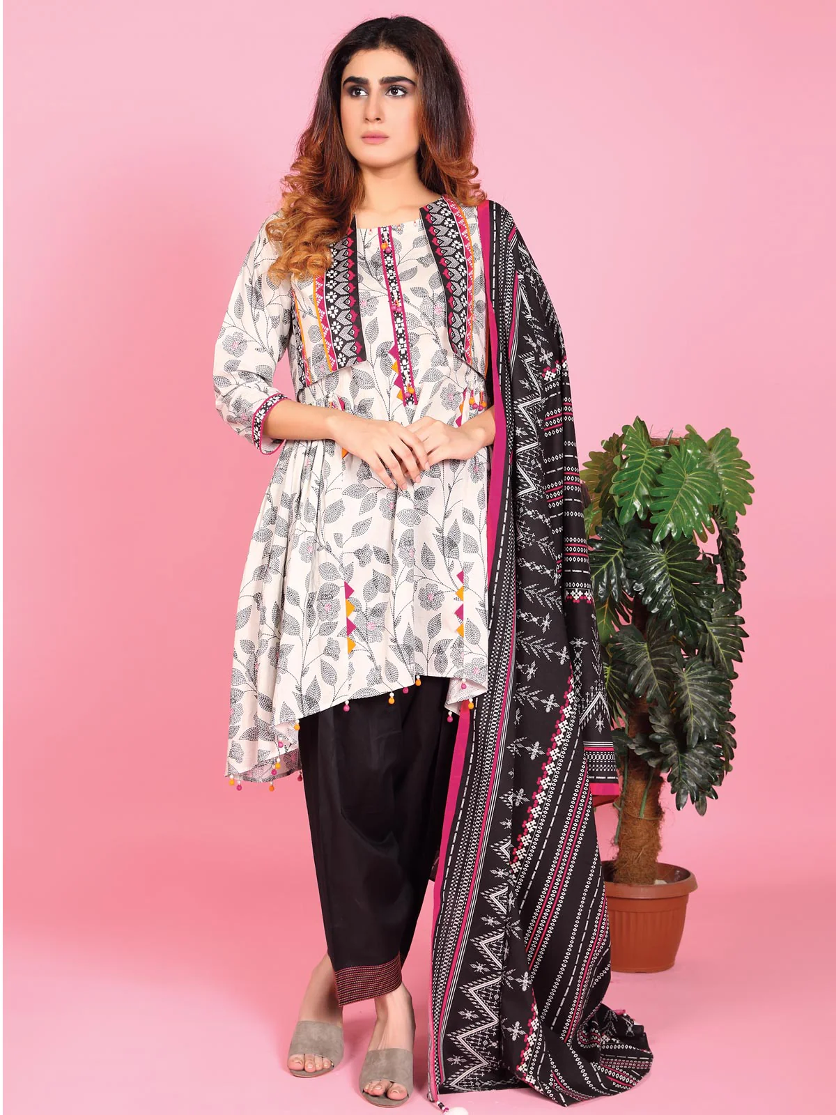 Unstitched Printed Cambric 2 Piece Suit - ELU19A6-19783