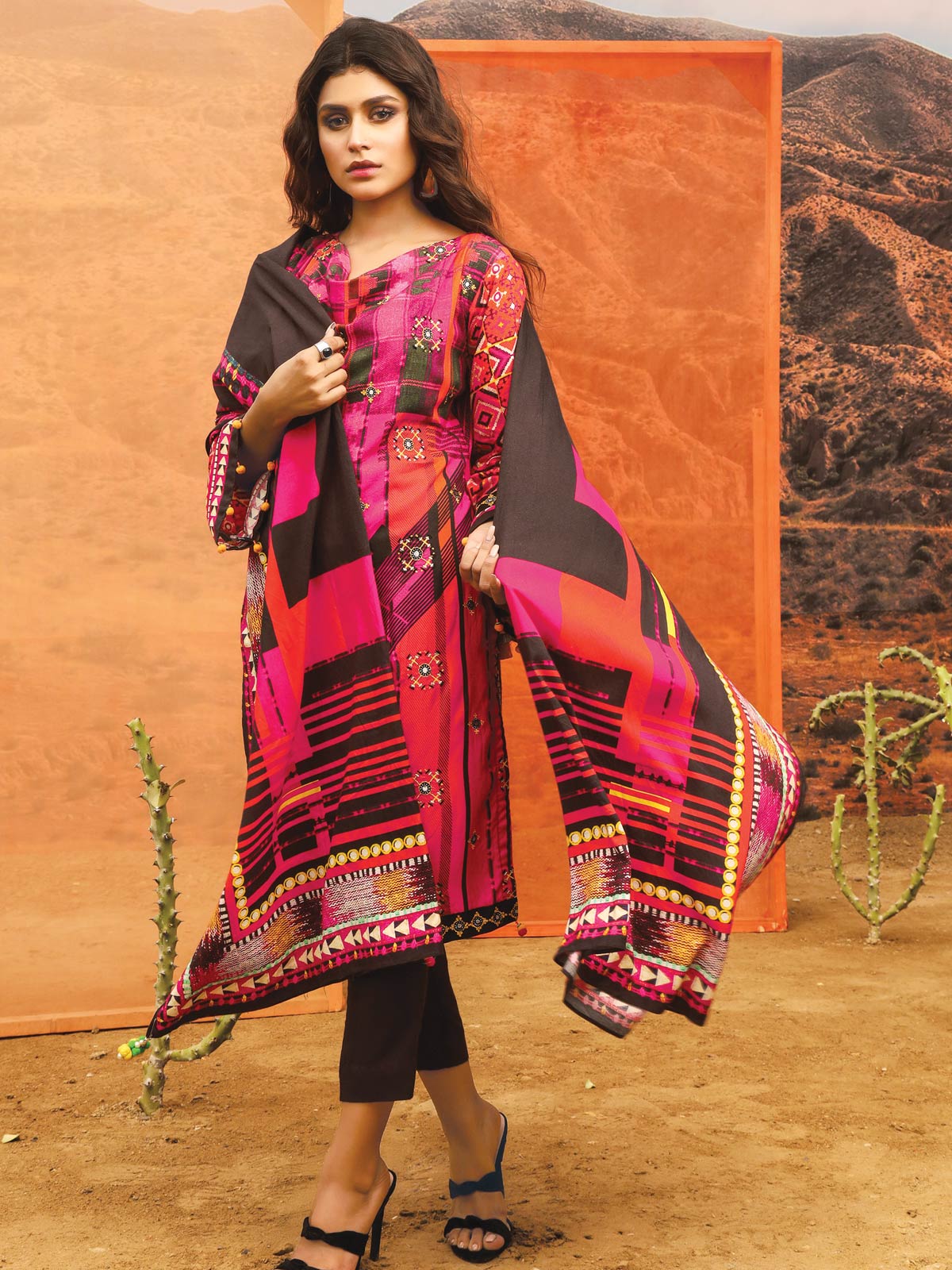 Unstitched Embroidered Viscose Suit - ELU19W8-19865