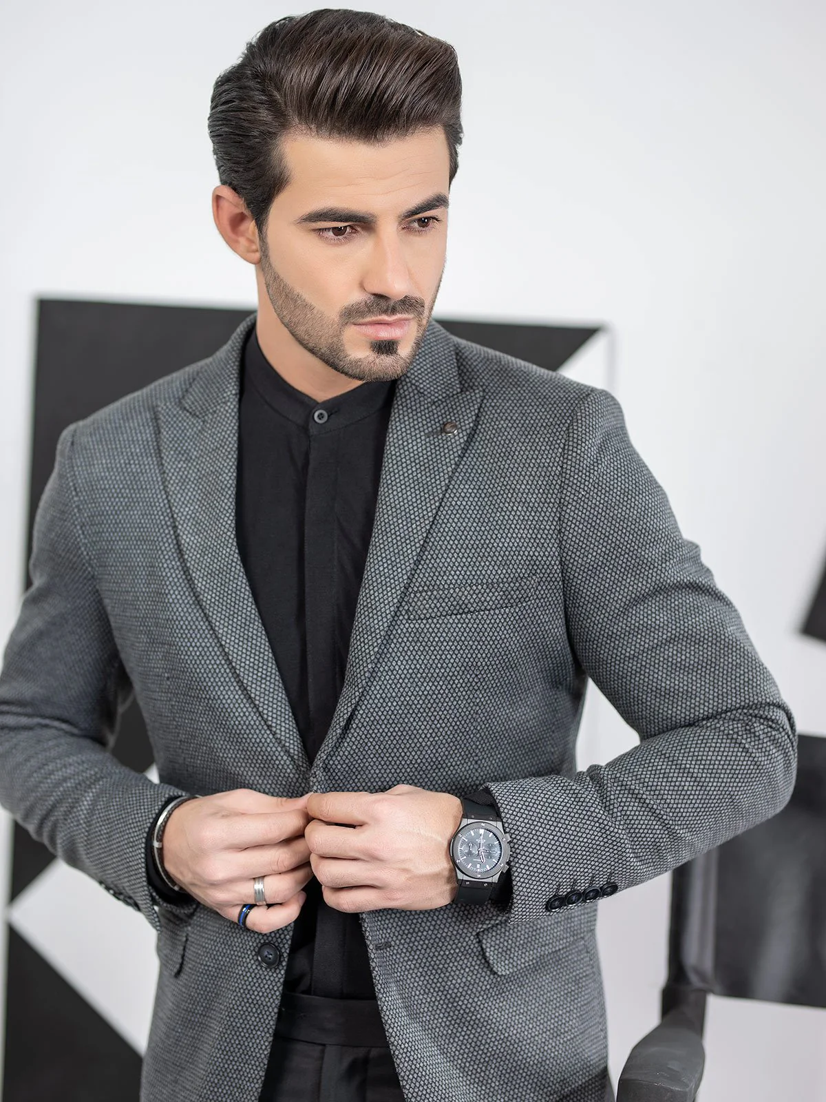 Men's Dark Grey Blazer - EMTB20-8137